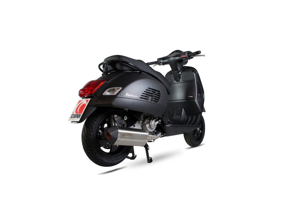 Vespa GTS 125 (2009-2017) SCORPION Exhaust Serket Full System –Brushed Stainless