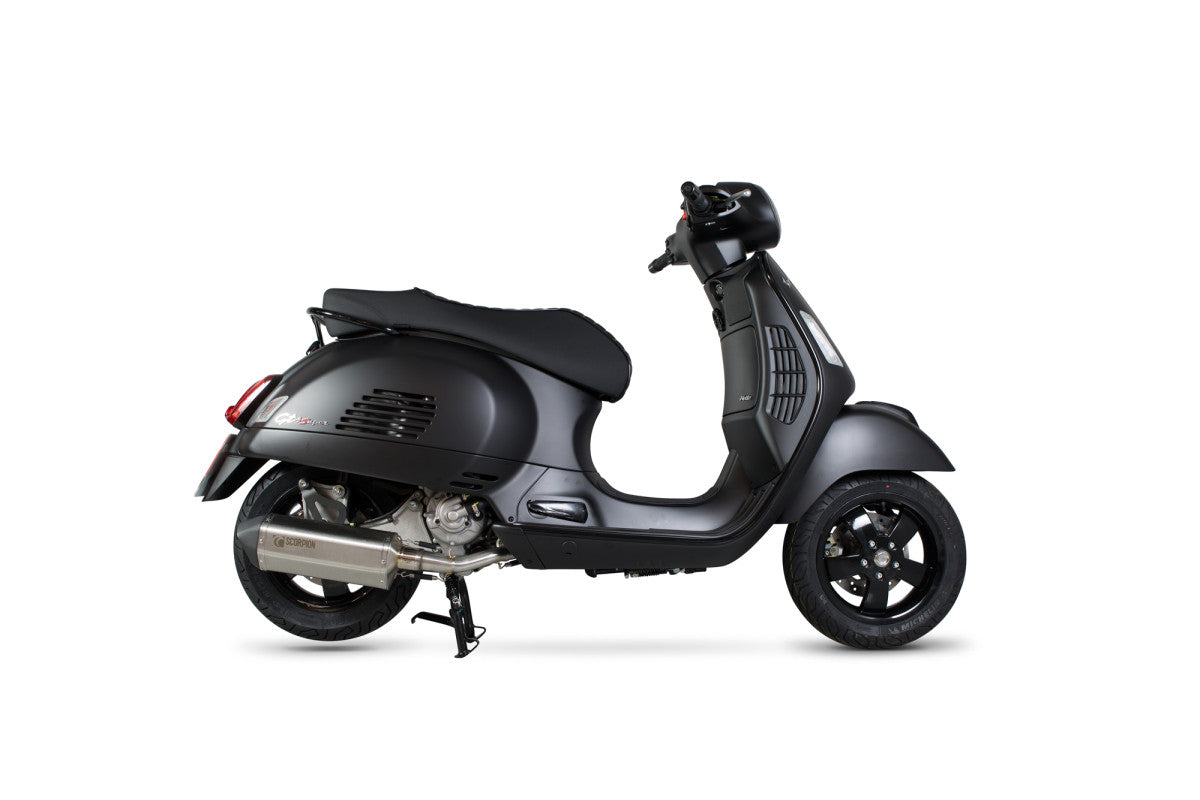 Vespa GTS 125 (2009-2017) SCORPION Exhaust Serket Full System –Brushed Stainless