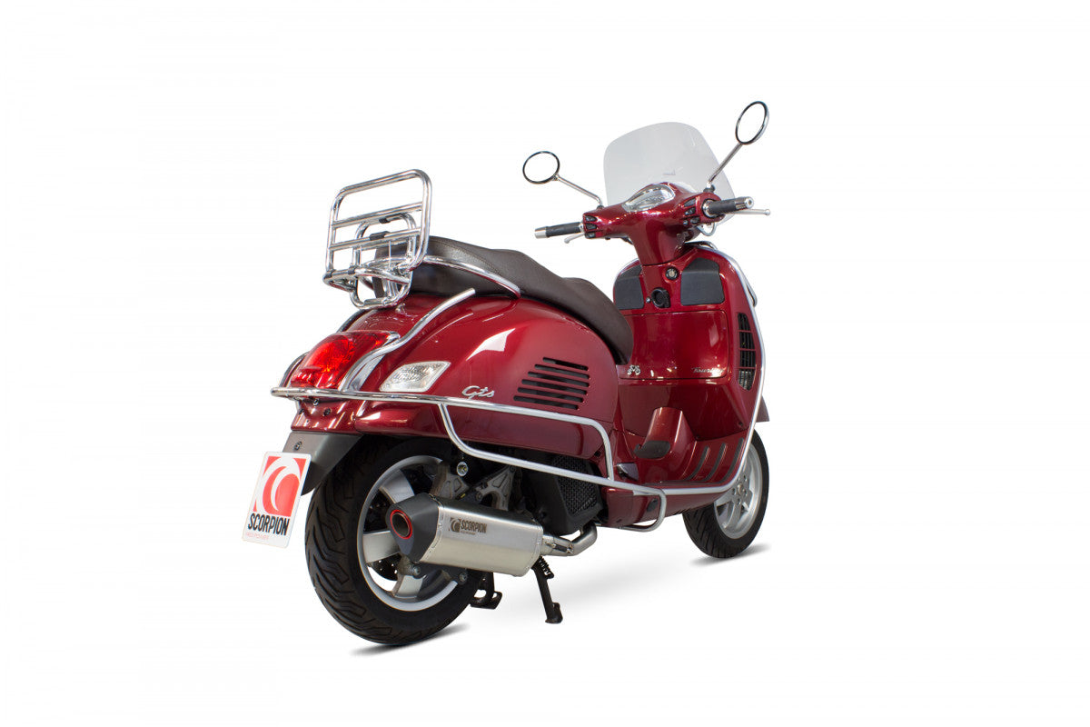 Vespa GTS 125 iGET (EURO 4) (2017–2019) SCORPION Exhaust Serket Full System – Brushed Stainless Steel