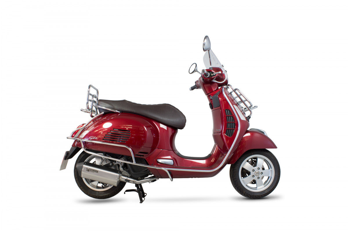 Vespa GTS 125 iGET (EURO 4) (2017–2019) SCORPION Exhaust Serket Full System – Brushed Stainless Steel