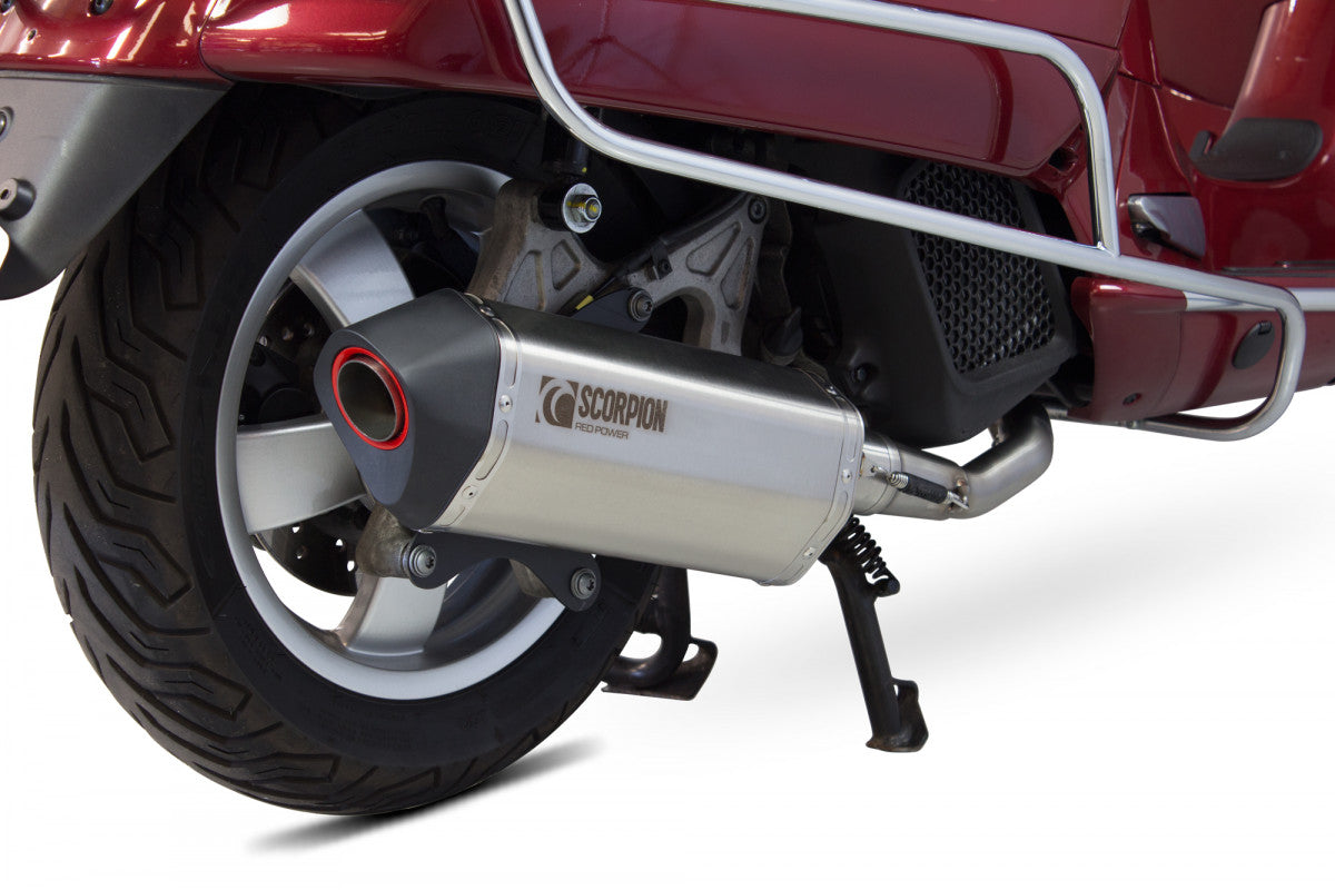Vespa GTS 125 iGET (EURO 4) (2017–2019) SCORPION Exhaust Serket Full System – Brushed Stainless Steel