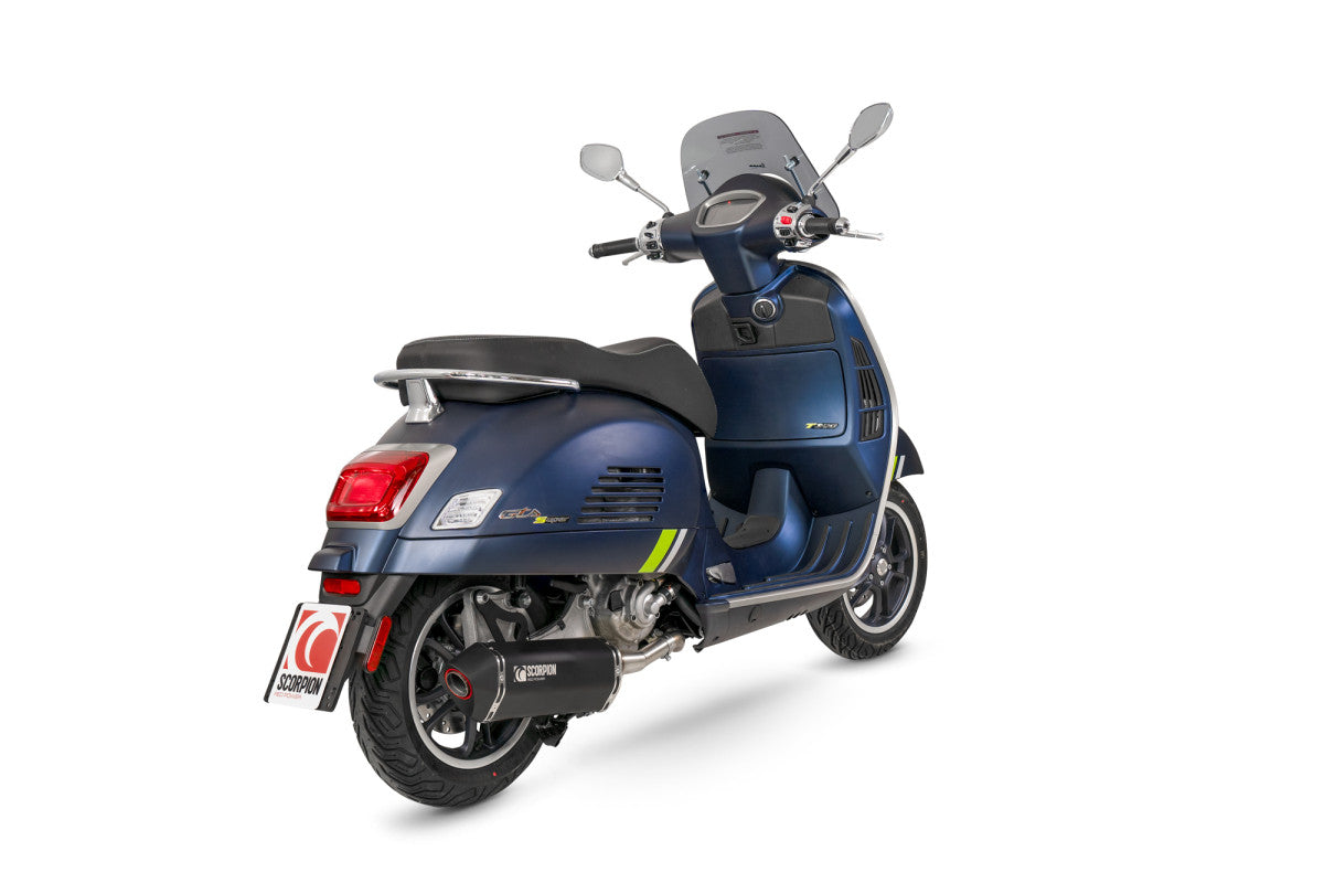 Vespa GTV 300 (Euro 5) (2020 - 2024) SCORPION Exhaust Serket Parallel Slip On – Black Ceramic