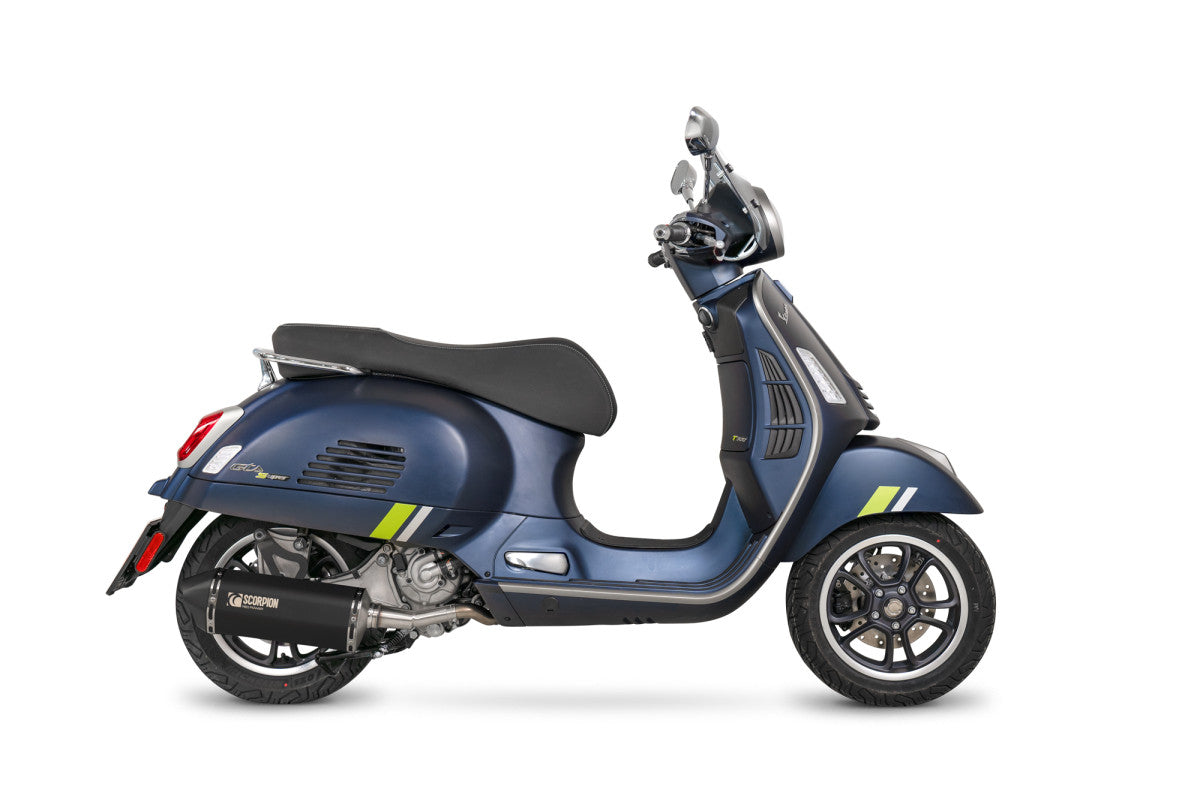 Vespa GTV 300 (Euro 5) (2020 - 2024) SCORPION Exhaust Serket Parallel Slip On – Black Ceramic