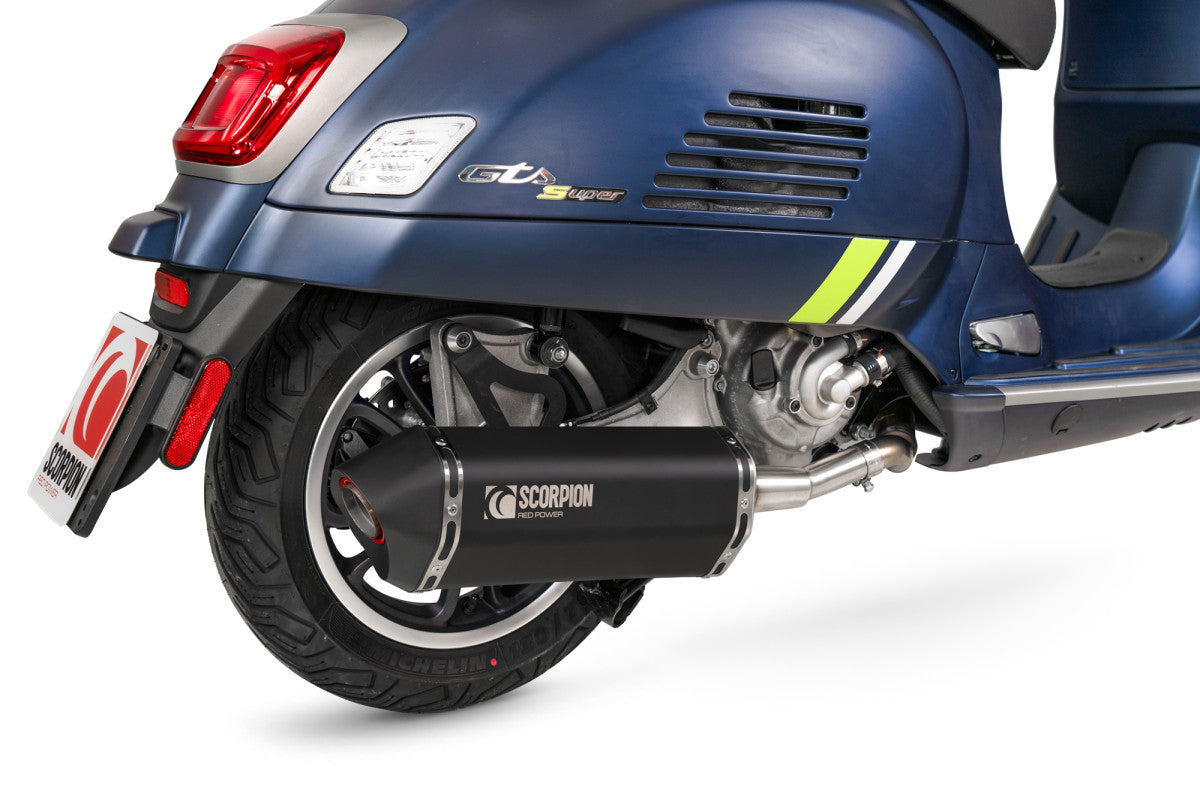 Vespa GTS 300 (Euro 5) (2020-2024) SCORPION Exhaust Serket Parallel Slip On – Black Ceramic