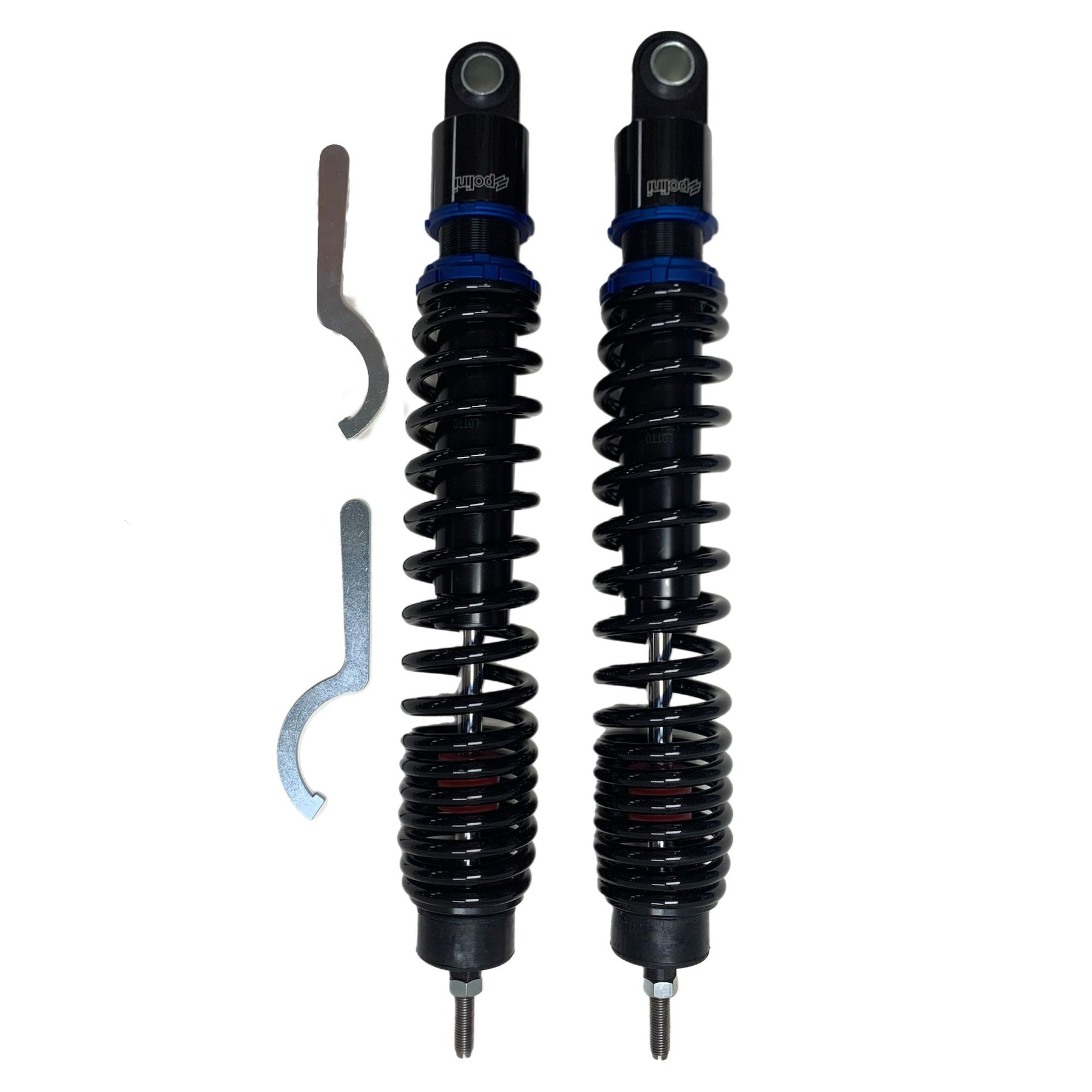 Vespa GTS GTV GT GTL 125-310cc POLINI Sport Rear Shock Absorber Set - Black/Blue