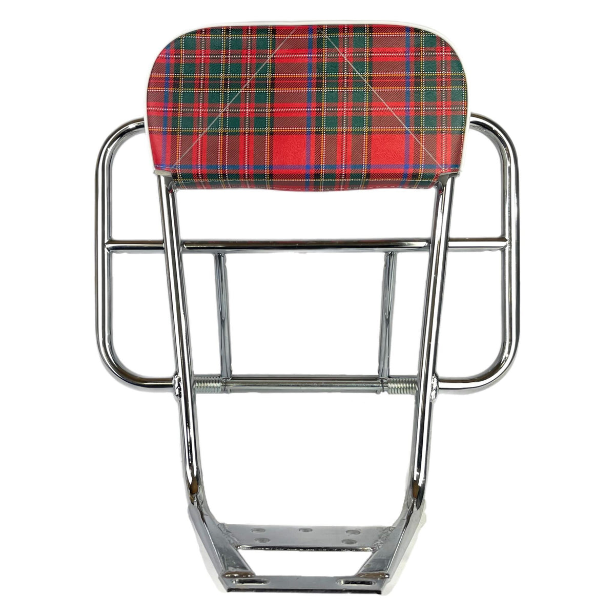 Vespa Lambretta Backrest Replacement Pad For Cuppini Carriers - Red & Green Tartan