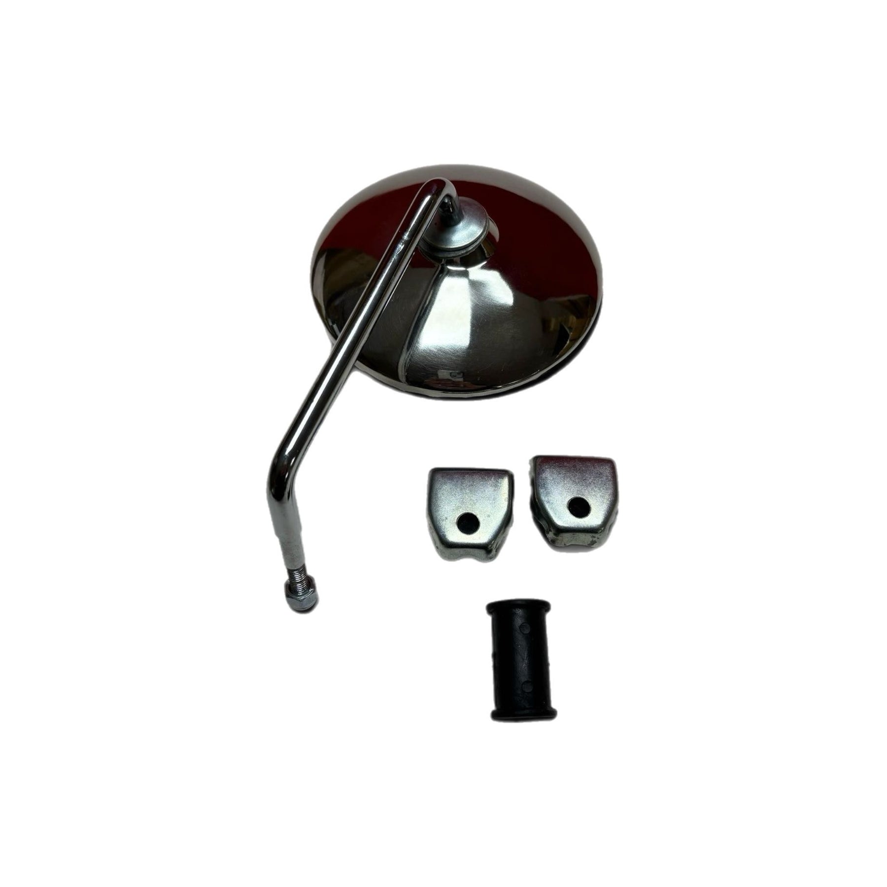 Vespa Lambretta Scooter Clamp On Legshield Round Mirrors - Stainless - L/H or R/H
