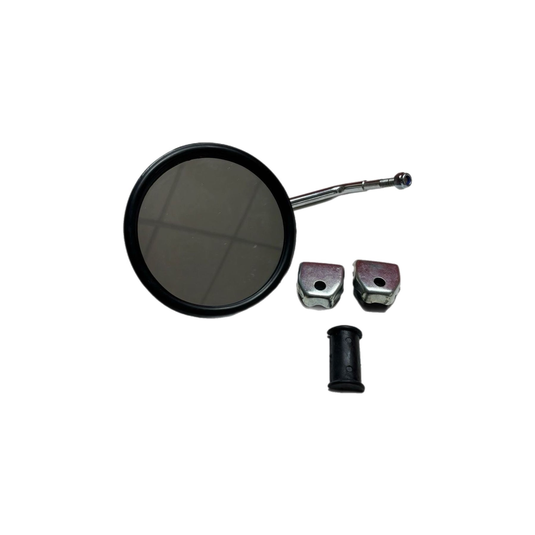 Vespa Lambretta Scooter Clamp On Legshield Round Mirrors - Stainless - L/H or R/H