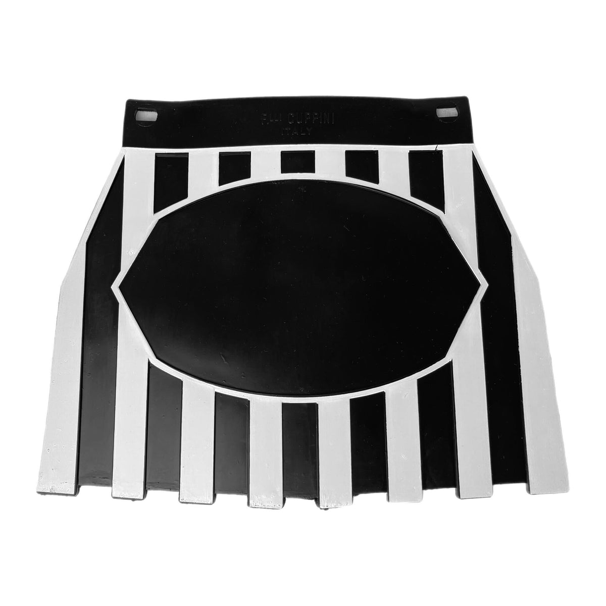 Vespa Lambretta Scooter Europa Striped Mudflap With Vespa Logo Black & White