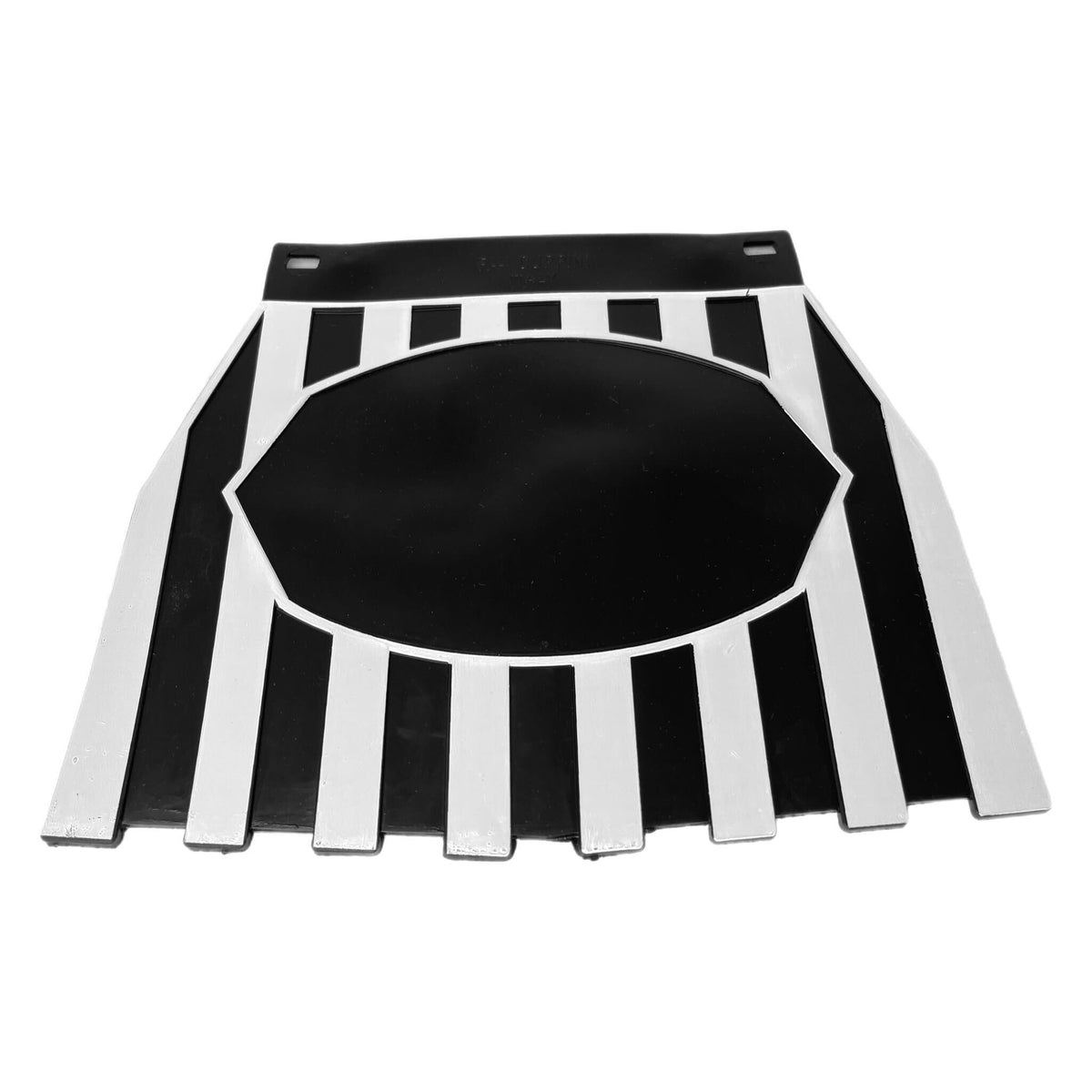Vespa Lambretta Scooter Europa Striped Mudflap With Vespa Logo Black & White
