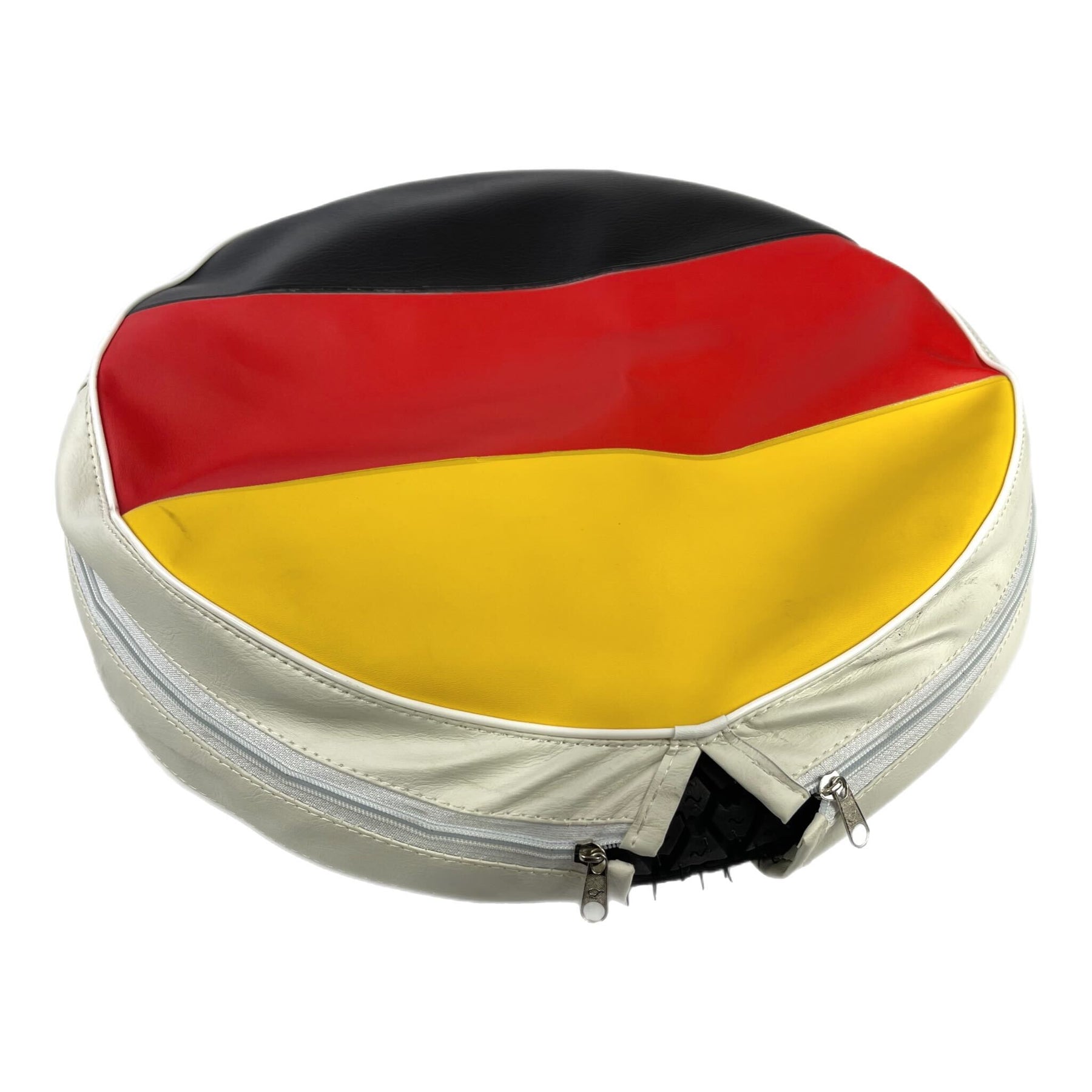 Vespa Lambretta Scooter German Flag 10" Spare Wheel Cover With White Back