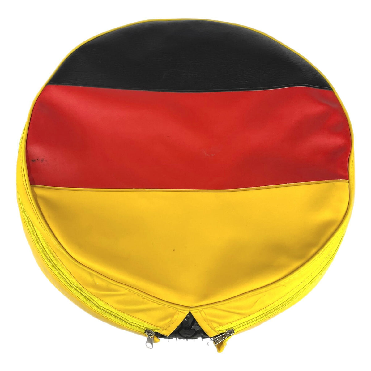 Vespa Lambretta Scooter German Flag 10" Spare Wheel Cover With Yellow Back