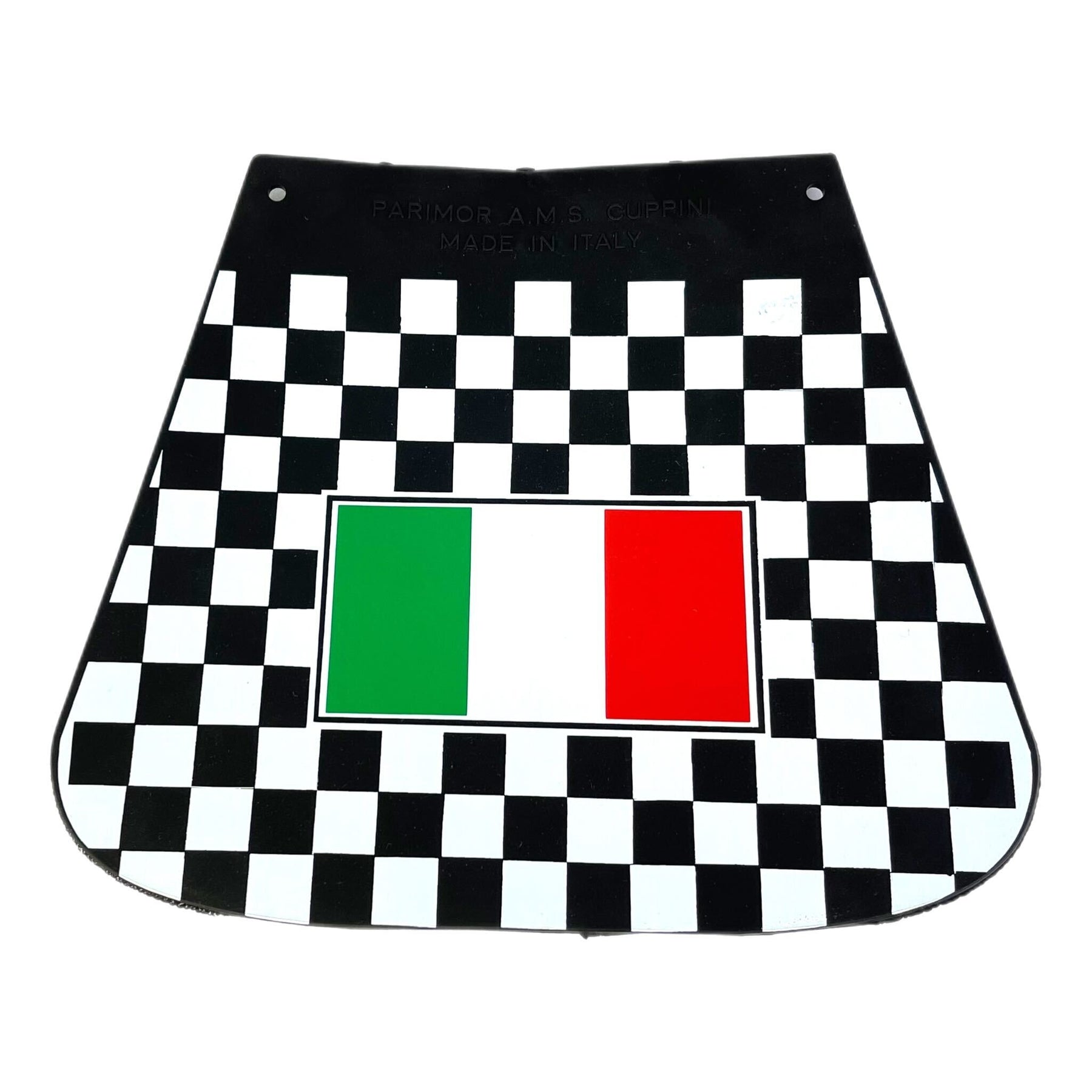 Vespa Lambretta Scooter Royal Alloy Scomadi Chequered Mudflap With Italian Flag Flat Type