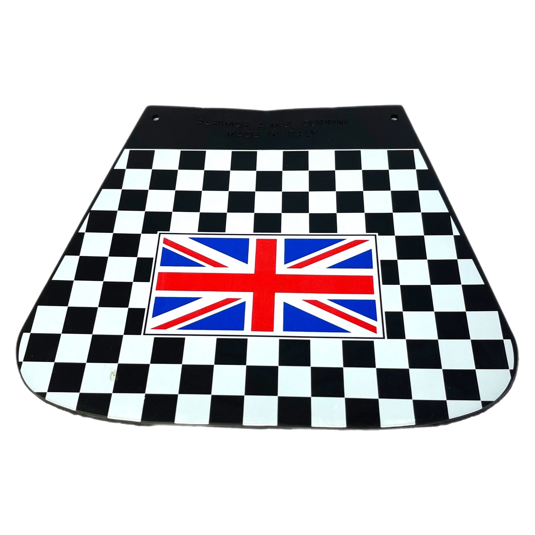 Vespa Lambretta Scooter Royal Alloy Scomadi Chequered Mudflap With Union Flag Flat Type