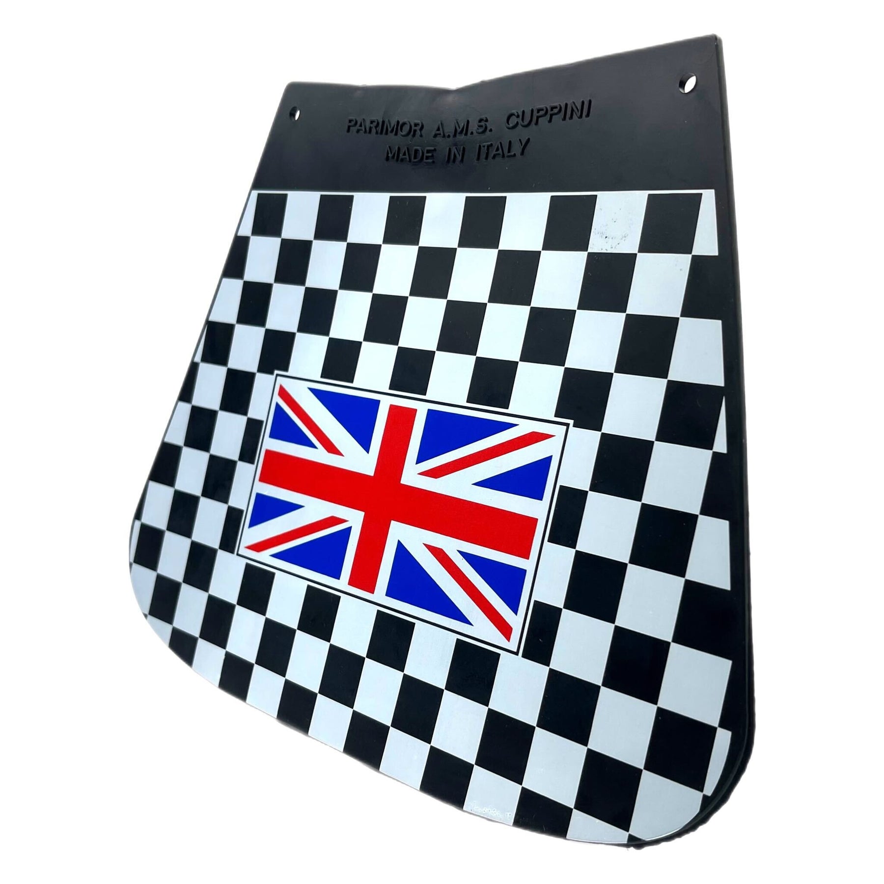 Vespa Lambretta Scooter Royal Alloy Scomadi Chequered Mudflap With Union Flag Flat Type