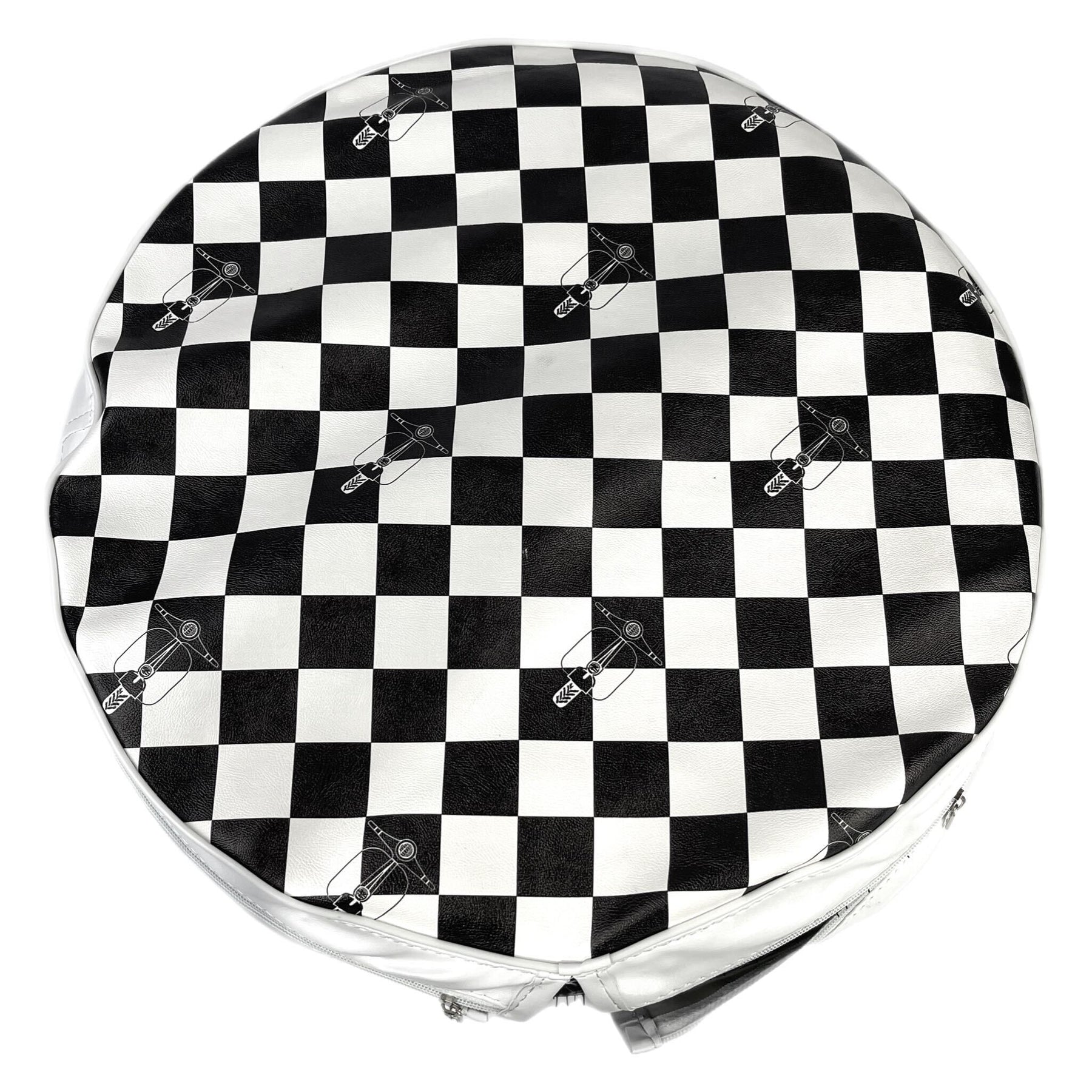 Vespa Lambretta Scooter Spare Wheel Cover 10" - Black & White Chequered