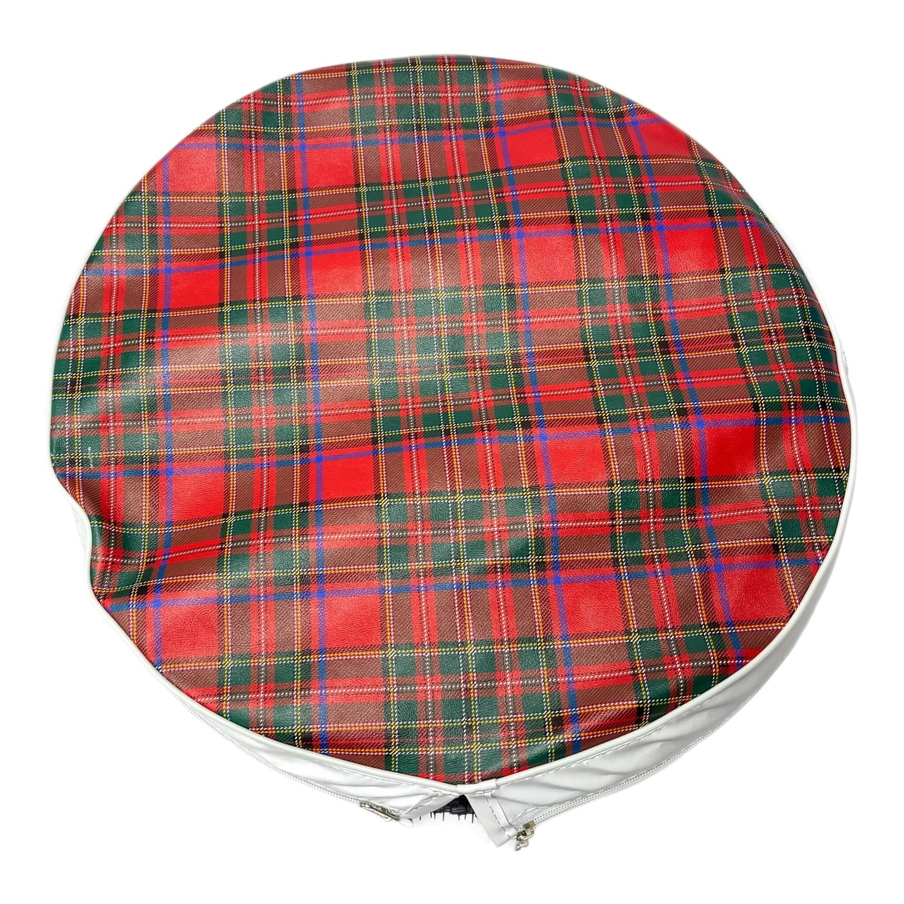 Vespa Lambretta Scooter Spare Wheel Cover 10" - Red & Green Tartan