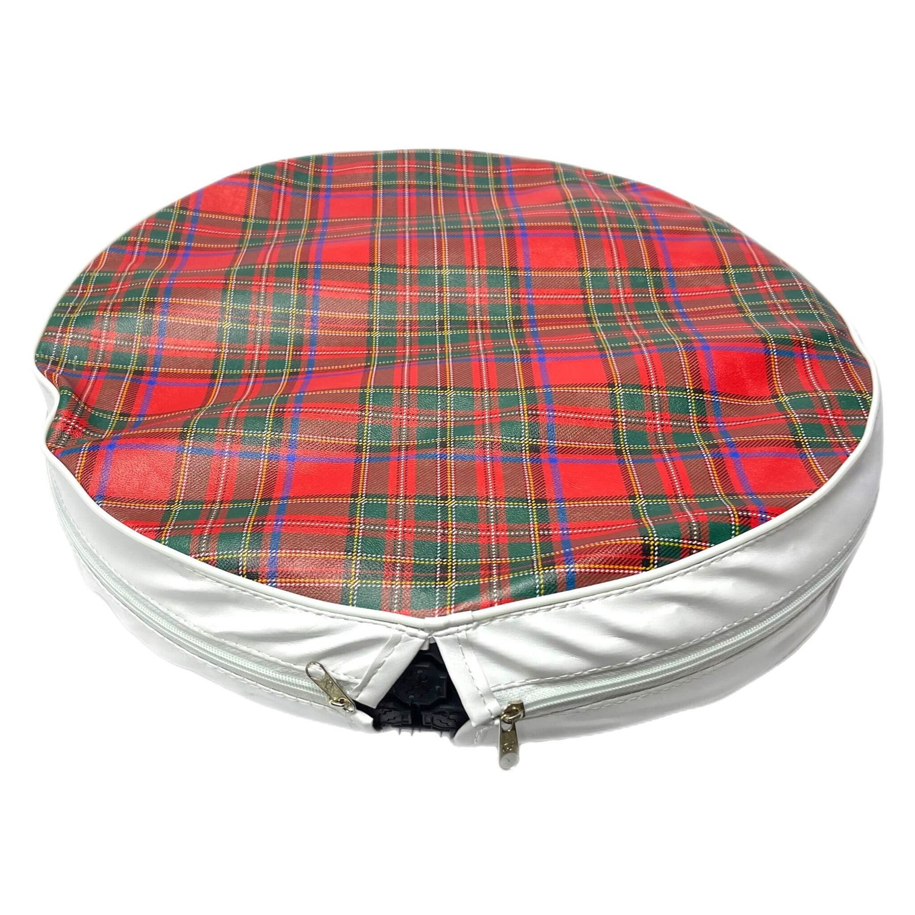 Vespa Lambretta Scooter Spare Wheel Cover 10" - Red & Green Tartan