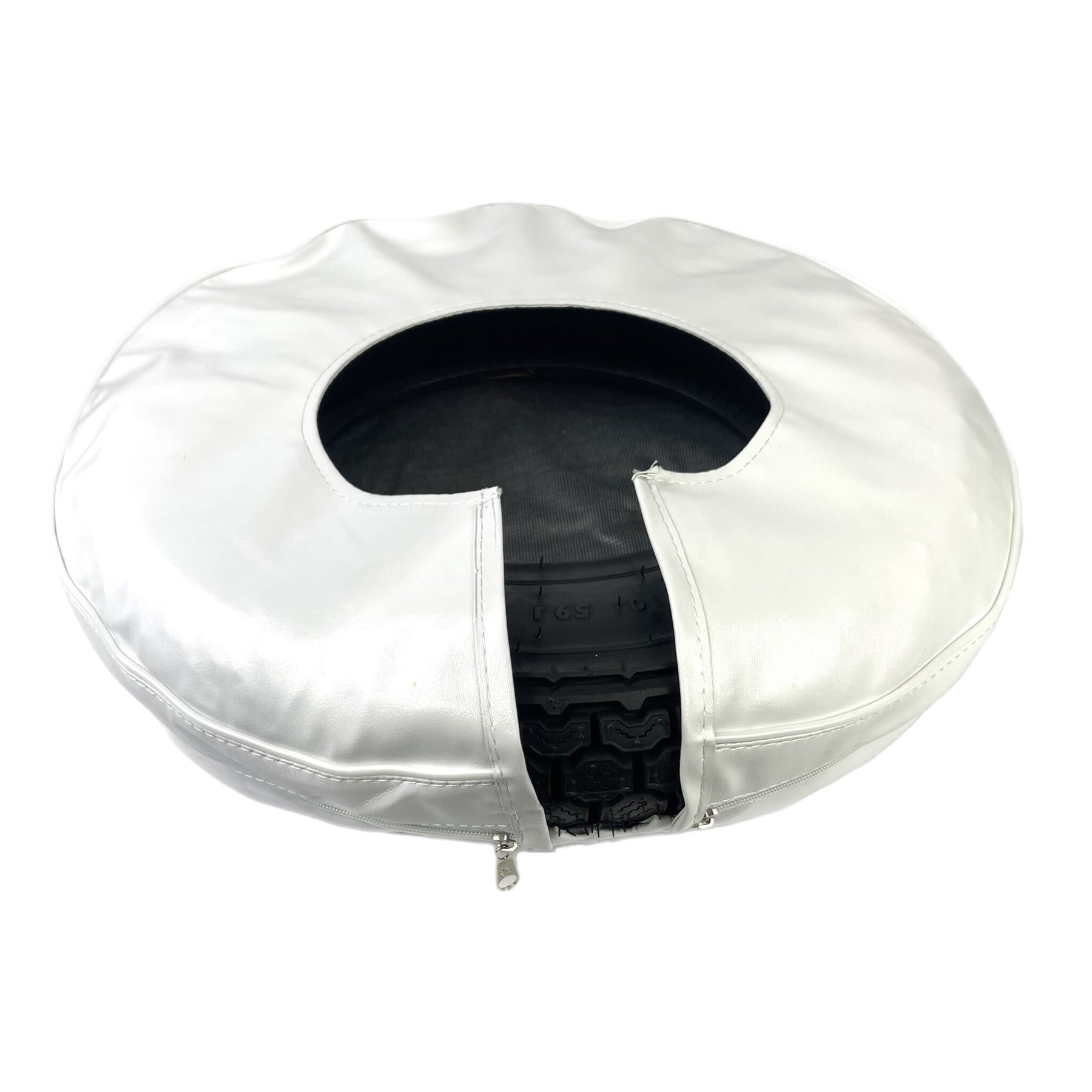 Vespa Lambretta Scooter Spare Wheel Cover With Pouch 10" - Black & White Chequered