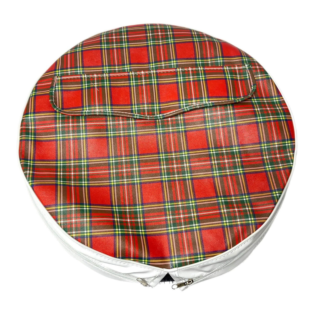 Vespa Lambretta Scooter Spare Wheel Cover With Pouch 10" - Red Tartan