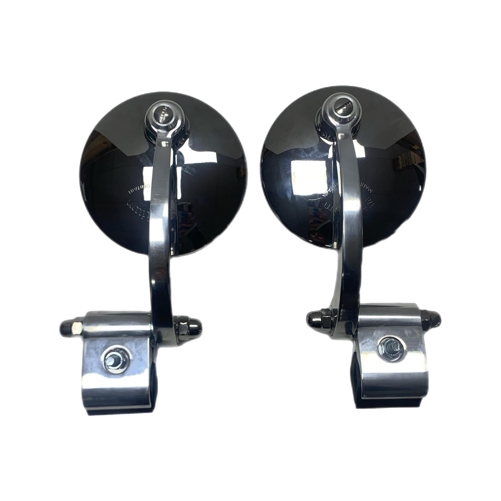 Vespa Lambretta Scooter Royal Alloy Scomadi Stadium Legshield Mirror Folding Type Round - Pair