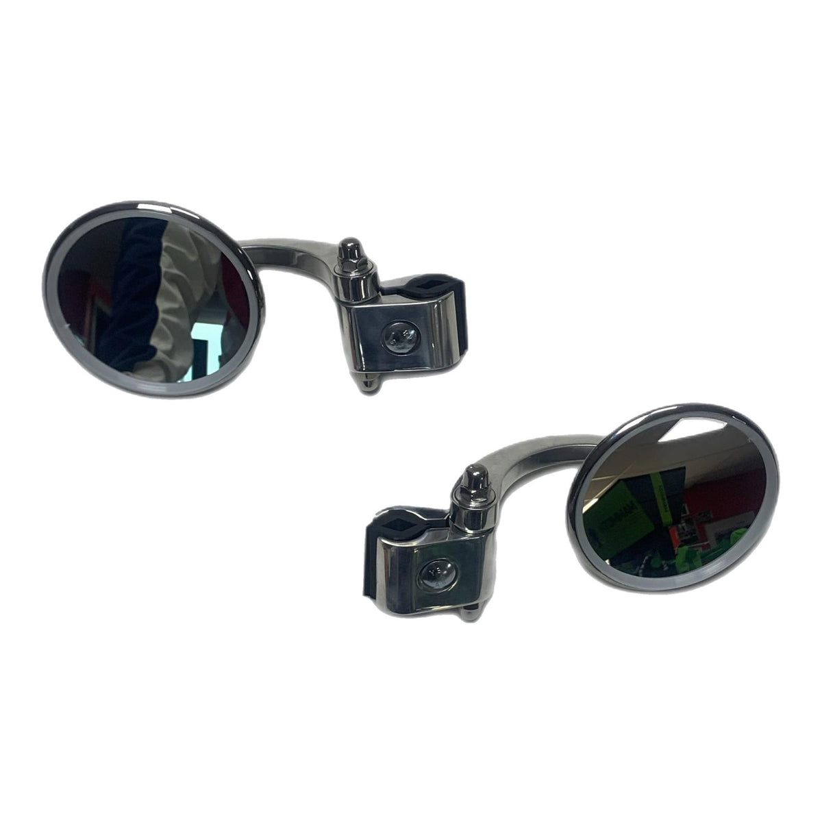 Vespa Lambretta Scooter Royal Alloy Scomadi Stadium Legshield Mirror Folding Type Round - Pair