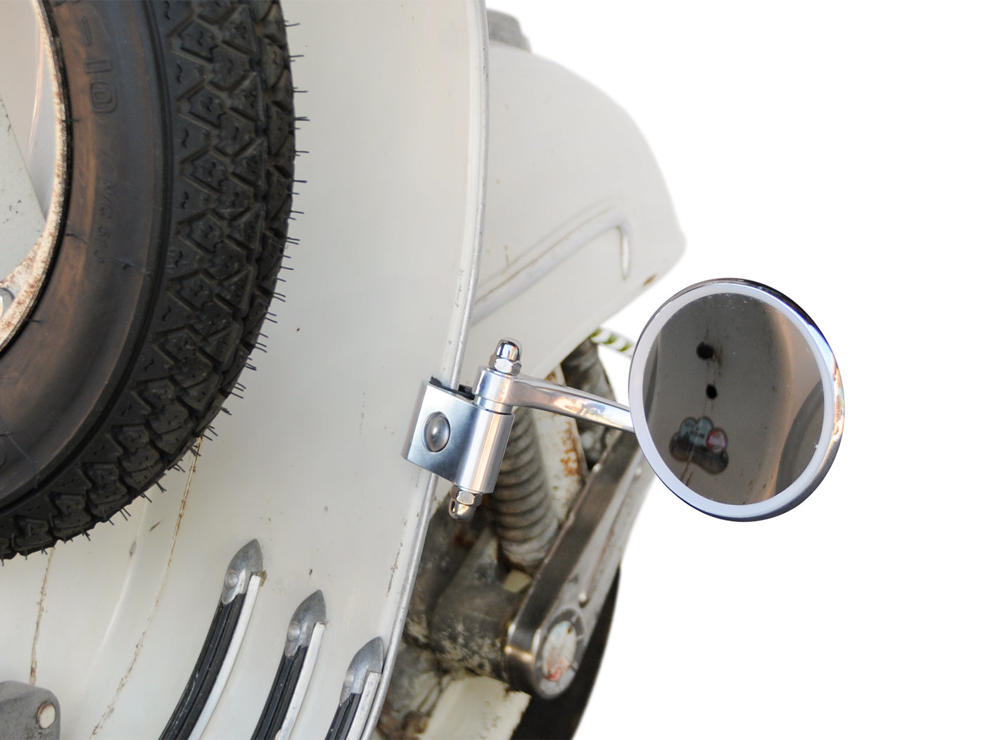 Vespa Lambretta Scooter Royal Alloy Scomadi Stadium Legshield Mirror Folding Type Round - Right Hand