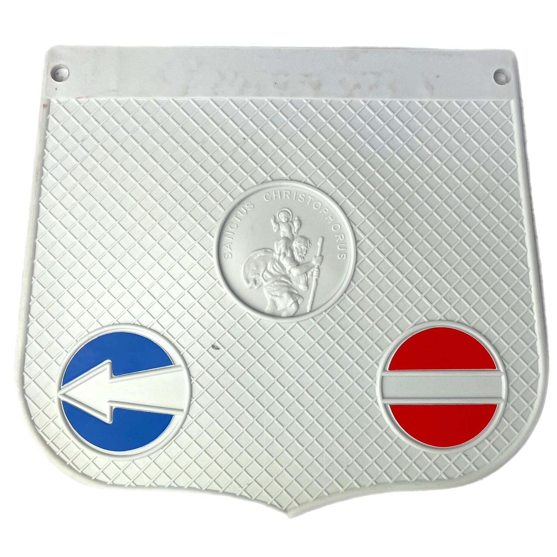 Vespa Lambretta Scooter St Christopher Style Mudflap - White