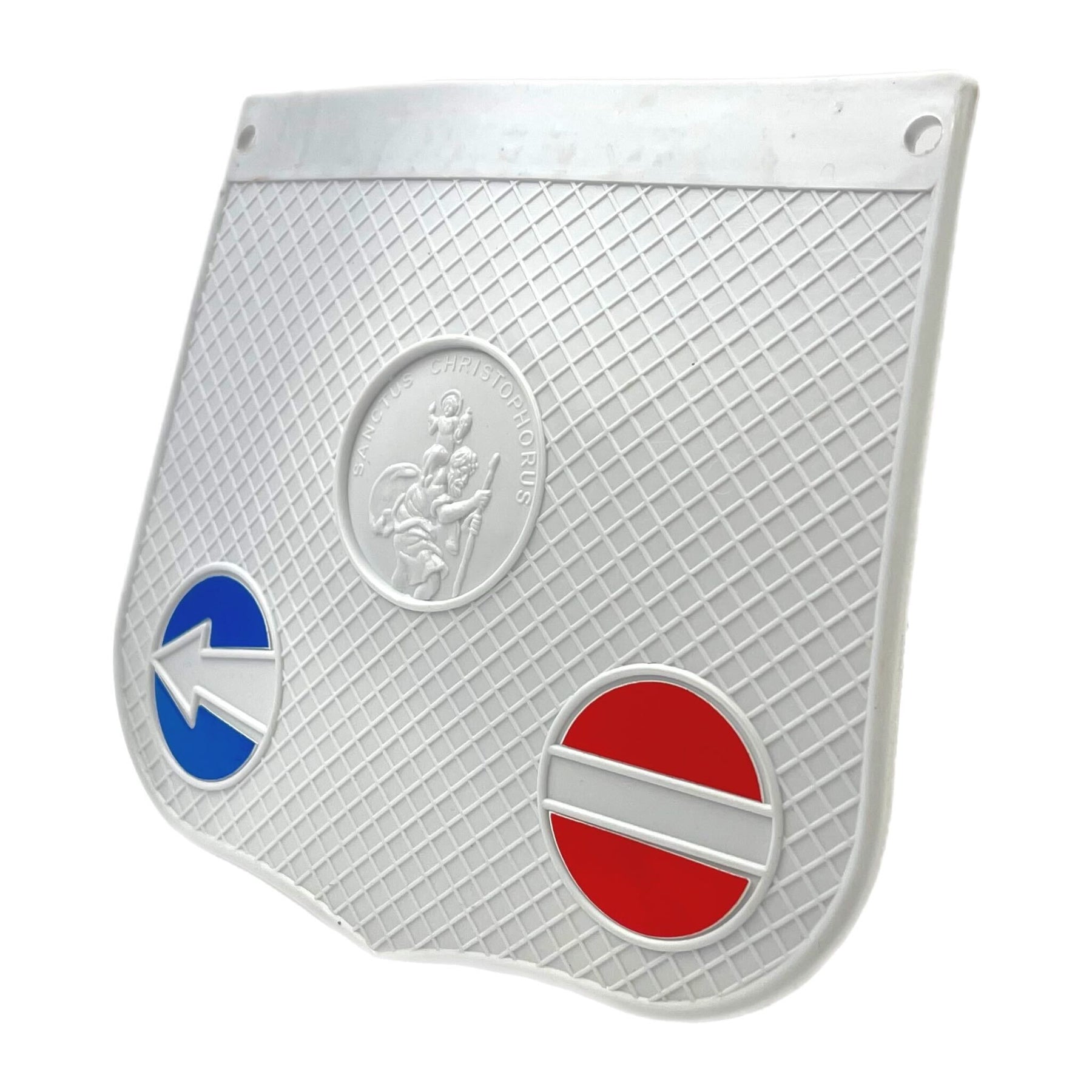 Vespa Lambretta Scooter St Christopher Style Mudflap - White