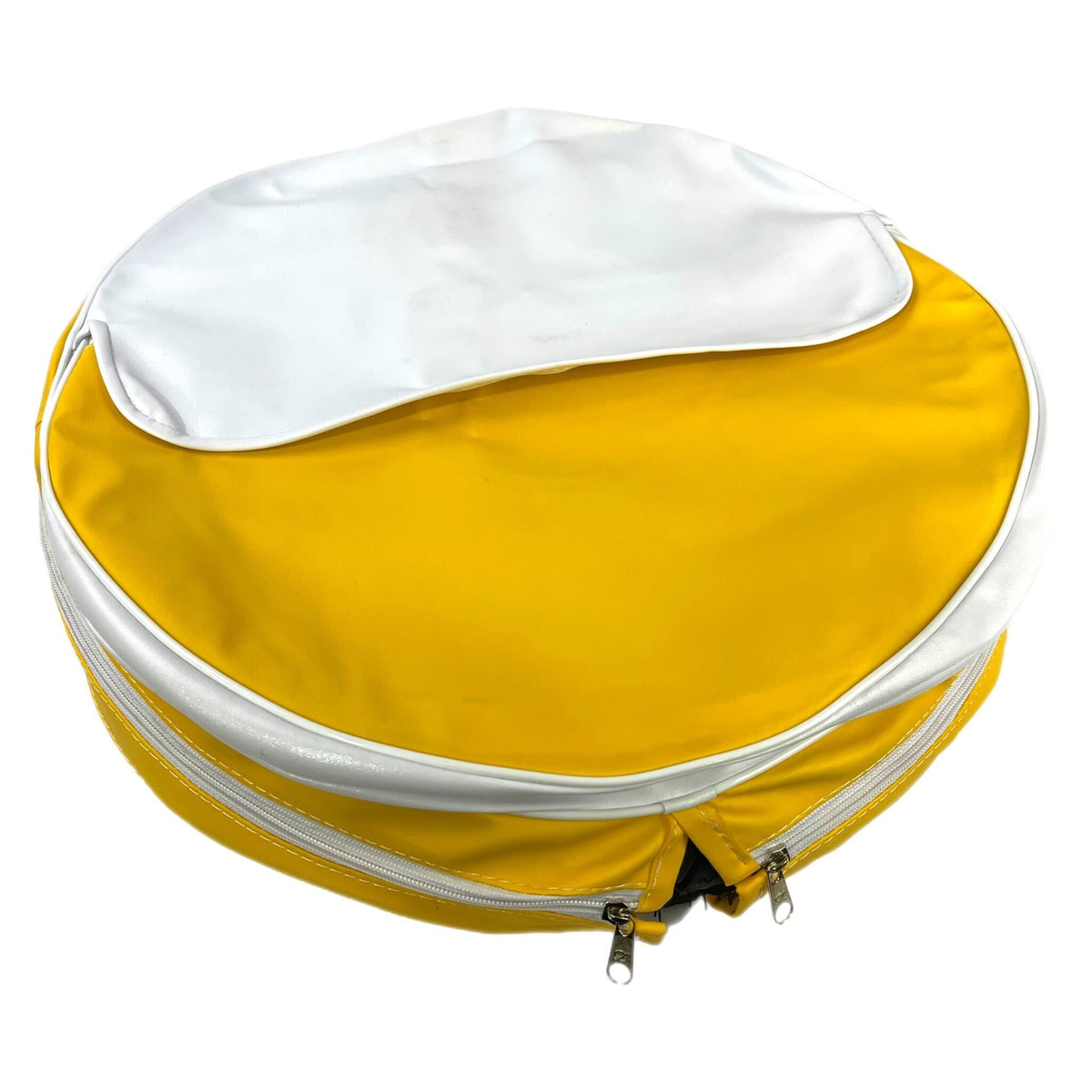 Vespa Lambretta Scooter Yellow & White Spare Wheel Cover With Pocket 10"