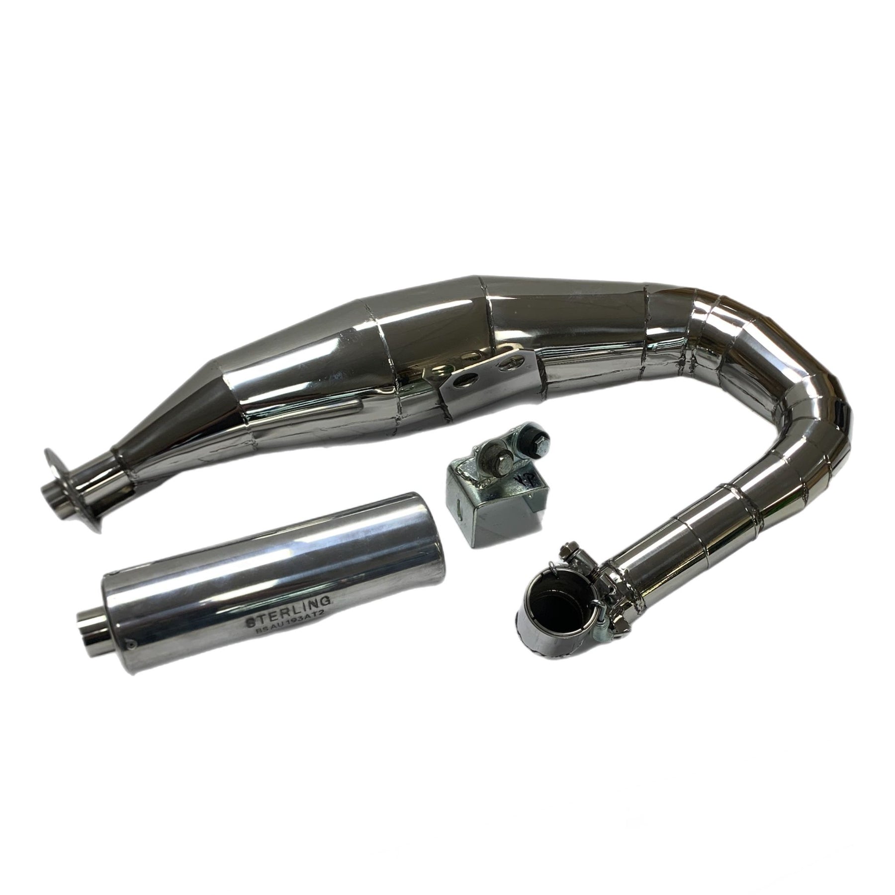 Vespa PX125 150 Sterling Expansion Performance Exhaust - Left Hand - Stainless Steel