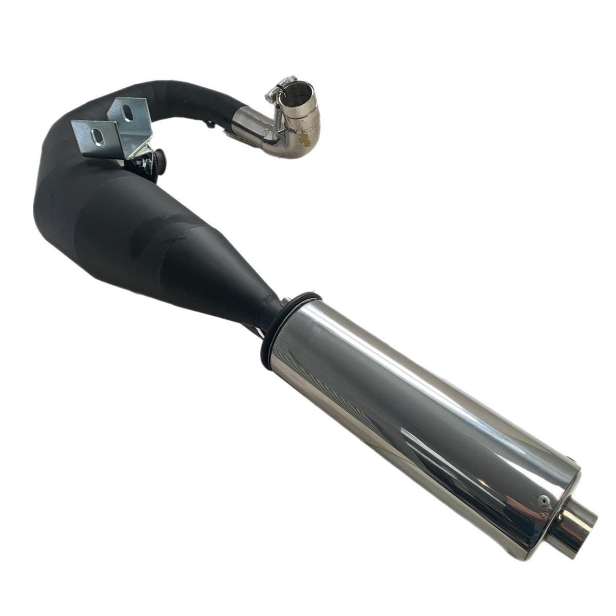 Vespa PX125 P125X LML Sterling Expansion Performance Exhaust - Left Hand - Black with Stainless End Can