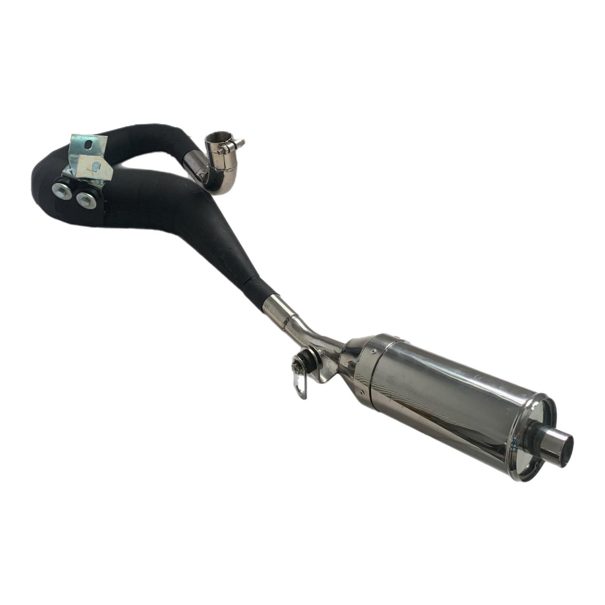 Vespa PX125 PX150 High Performance Upgraded Sterling Expansion Performance Exhaust - Right Hand - Black with Stainless End Can