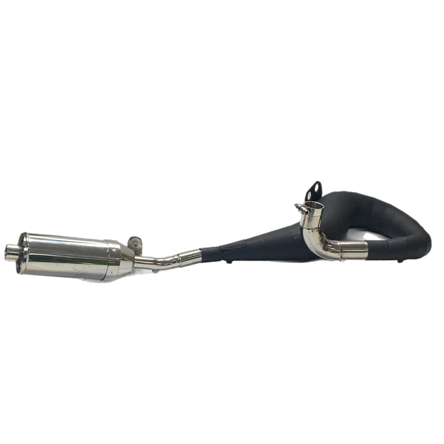 Vespa PX125 PX150 High Performance Upgraded Sterling Expansion Performance Exhaust - Right Hand - Black with Stainless End Can