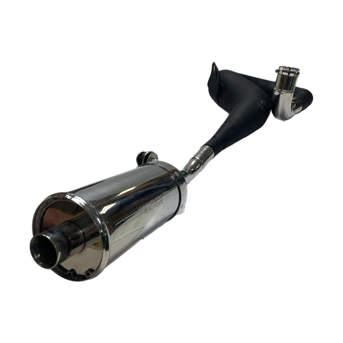 Vespa PX125 PX150 High Performance Upgraded Sterling Expansion Performance Exhaust - Right Hand - Black with Stainless End Can