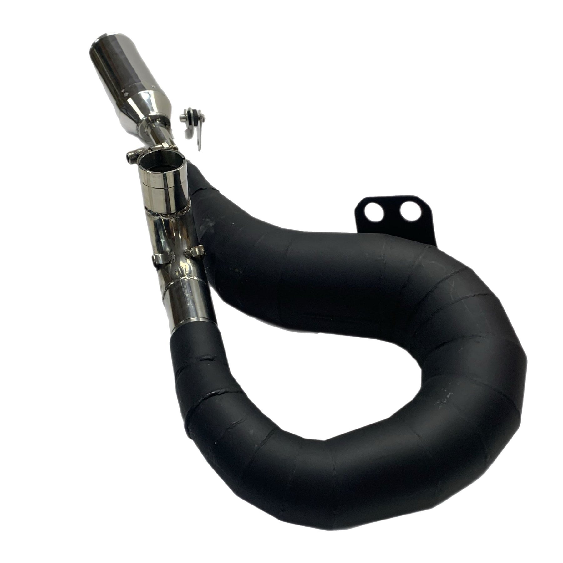 Vespa PX200 P200E Sterling Expansion Performance Exhaust Black with Stainless End Pipe - Right Hand Exit