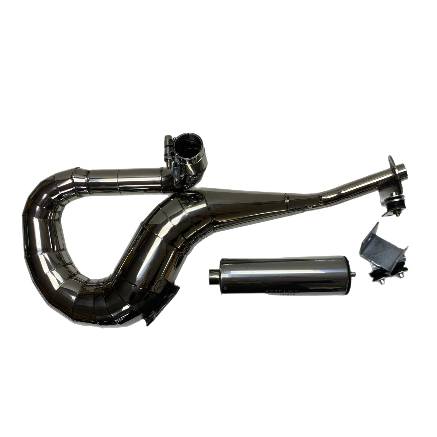 Vespa PX125 150 Sterling Expansion Performance Exhaust - Right Hand - Stainless Steel