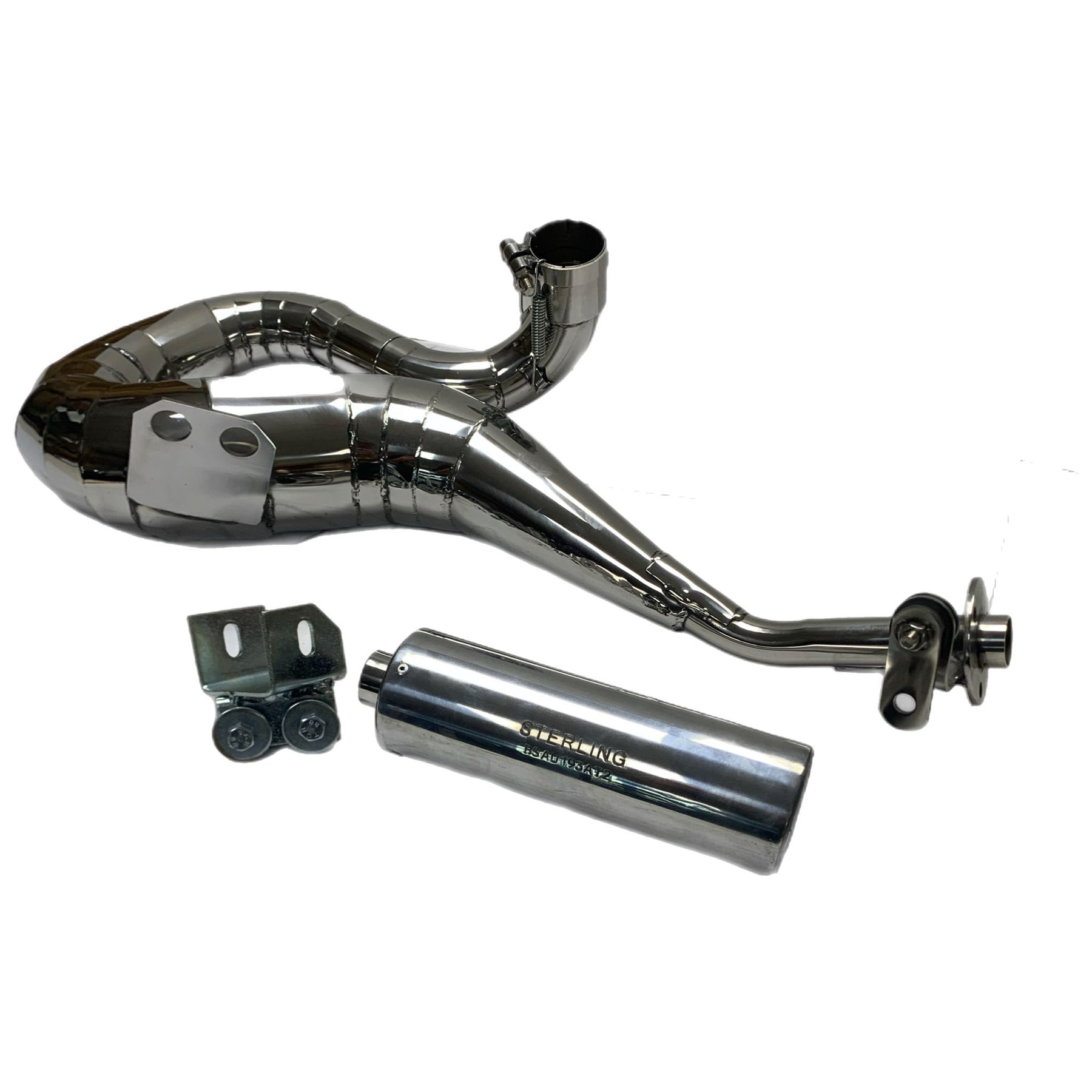 Vespa PX200 P200 Sterling Expansion Performance Exhaust - Right Hand - Stainless Steel