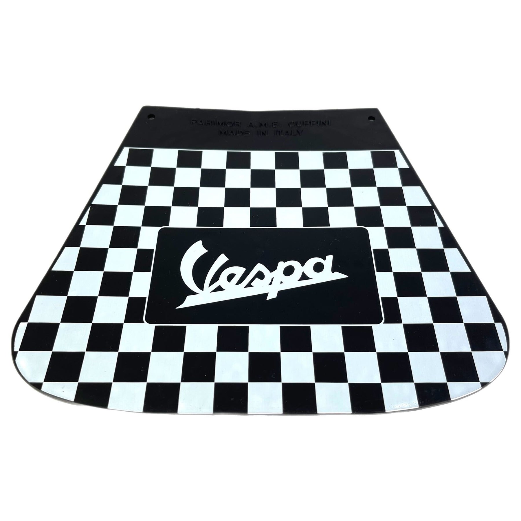Vespa PX LML T5 Rally Chequered Mudflap With Vespa Logo Flat
