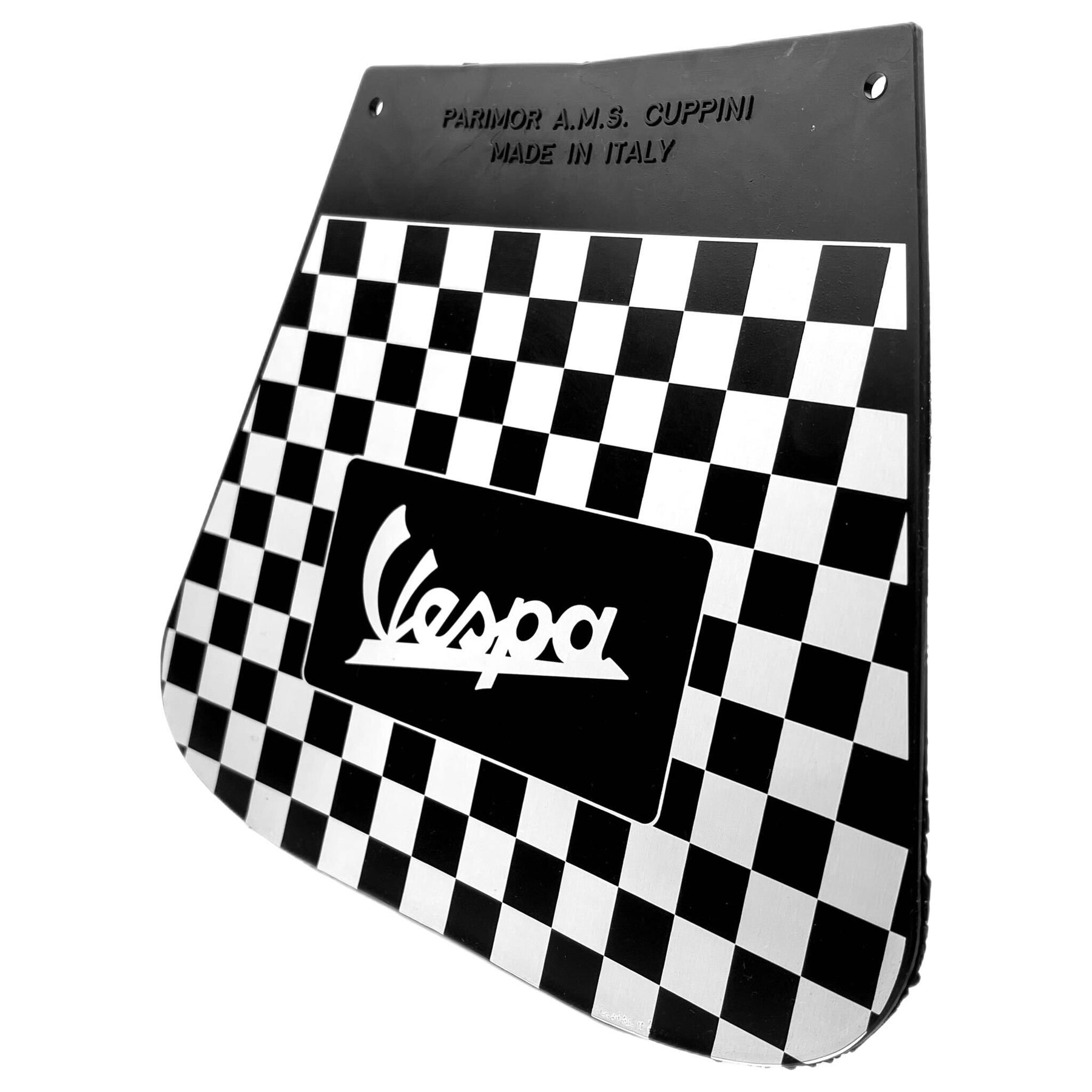 Vespa PX LML T5 Rally Chequered Mudflap With Vespa Logo Flat