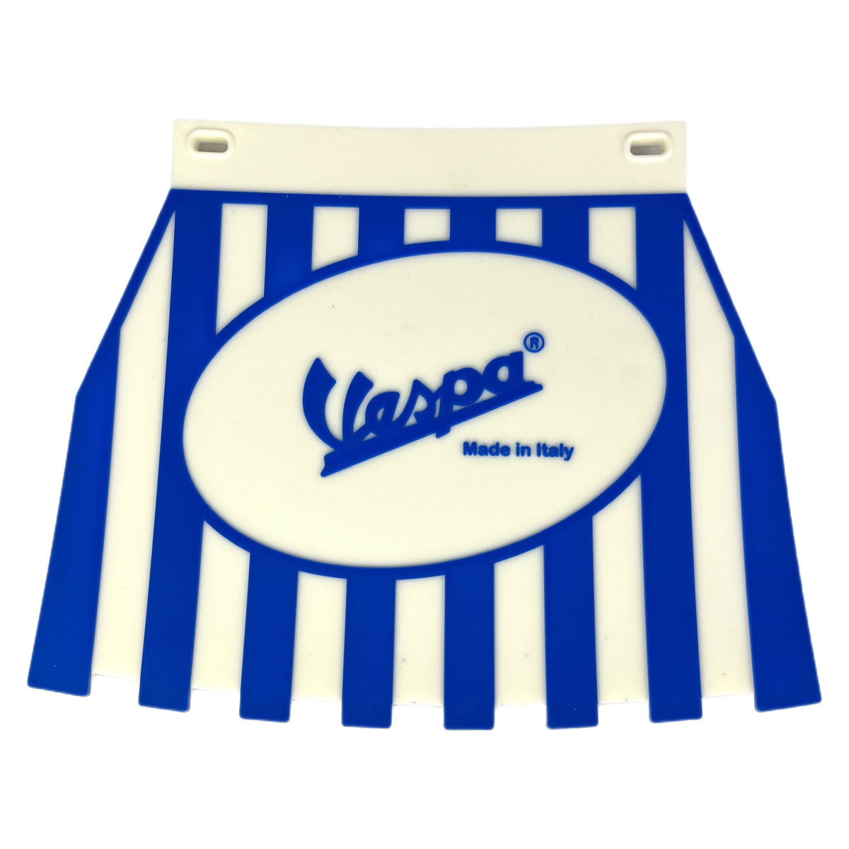 Vespa PX LML T5 Rally Europa Striped Mudflap With Vespa Logo Blue & White
