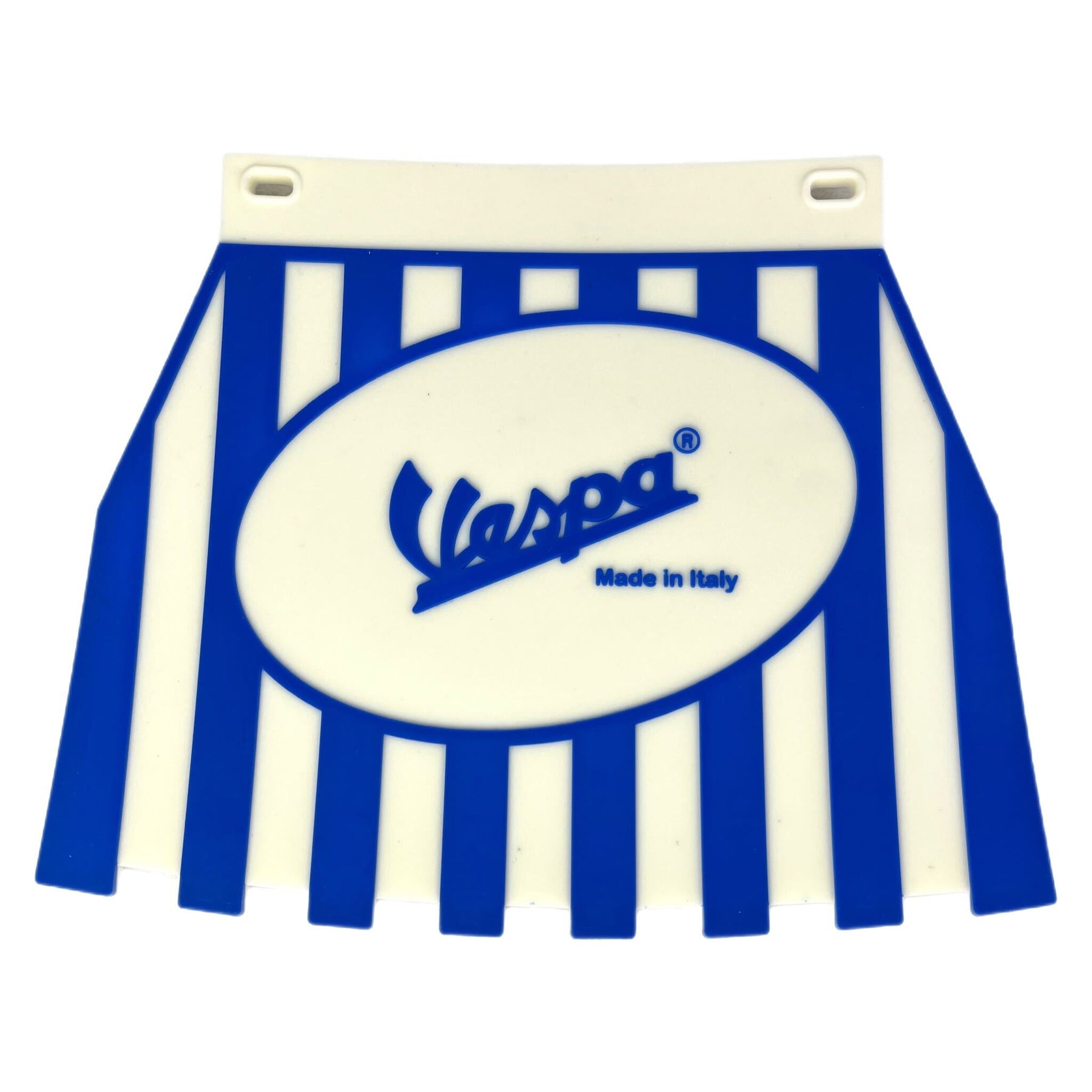 Vespa PX LML T5 Rally Europa Striped Mudflap With Vespa Logo Blue & White