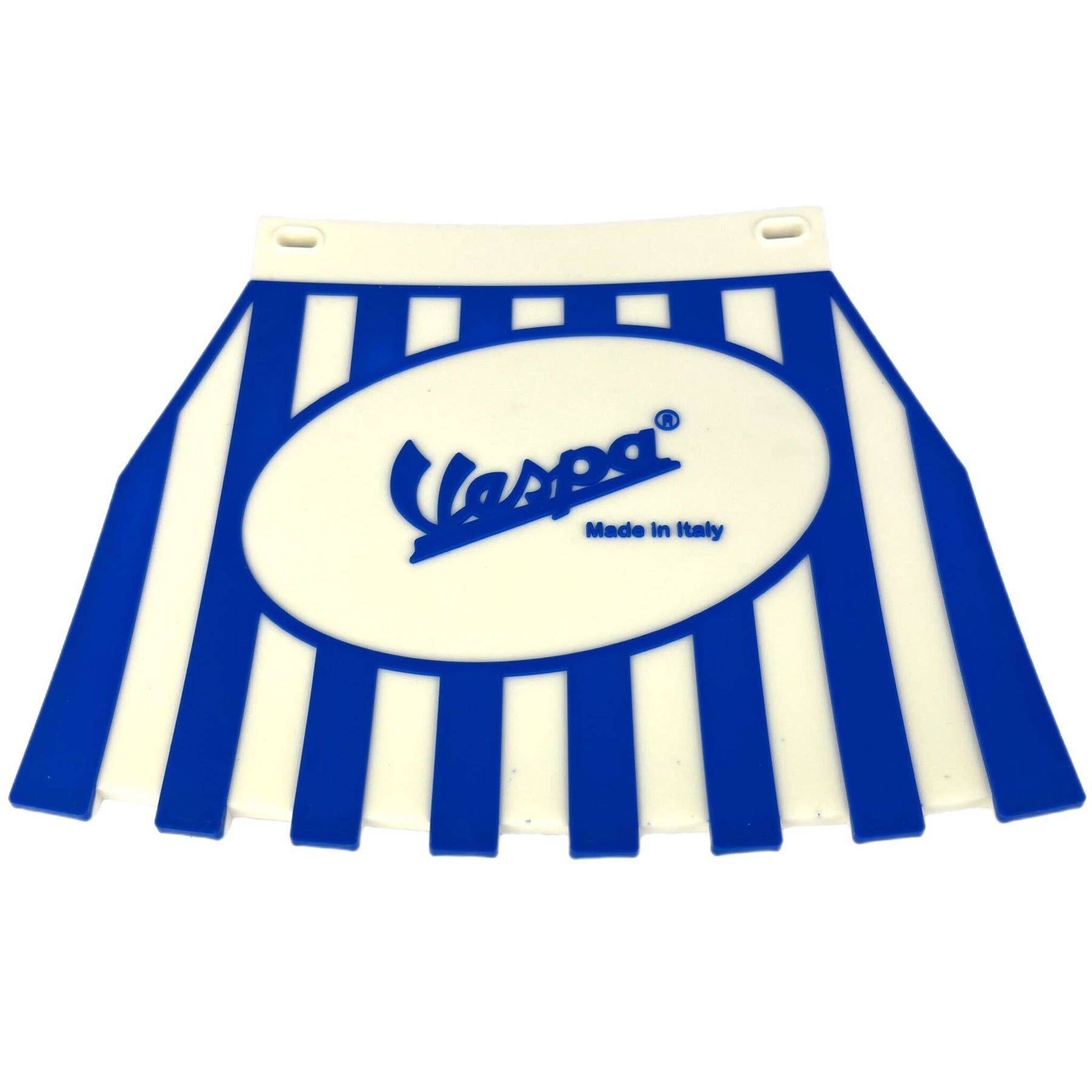 Vespa PX LML T5 Rally Europa Striped Mudflap With Vespa Logo Blue & White