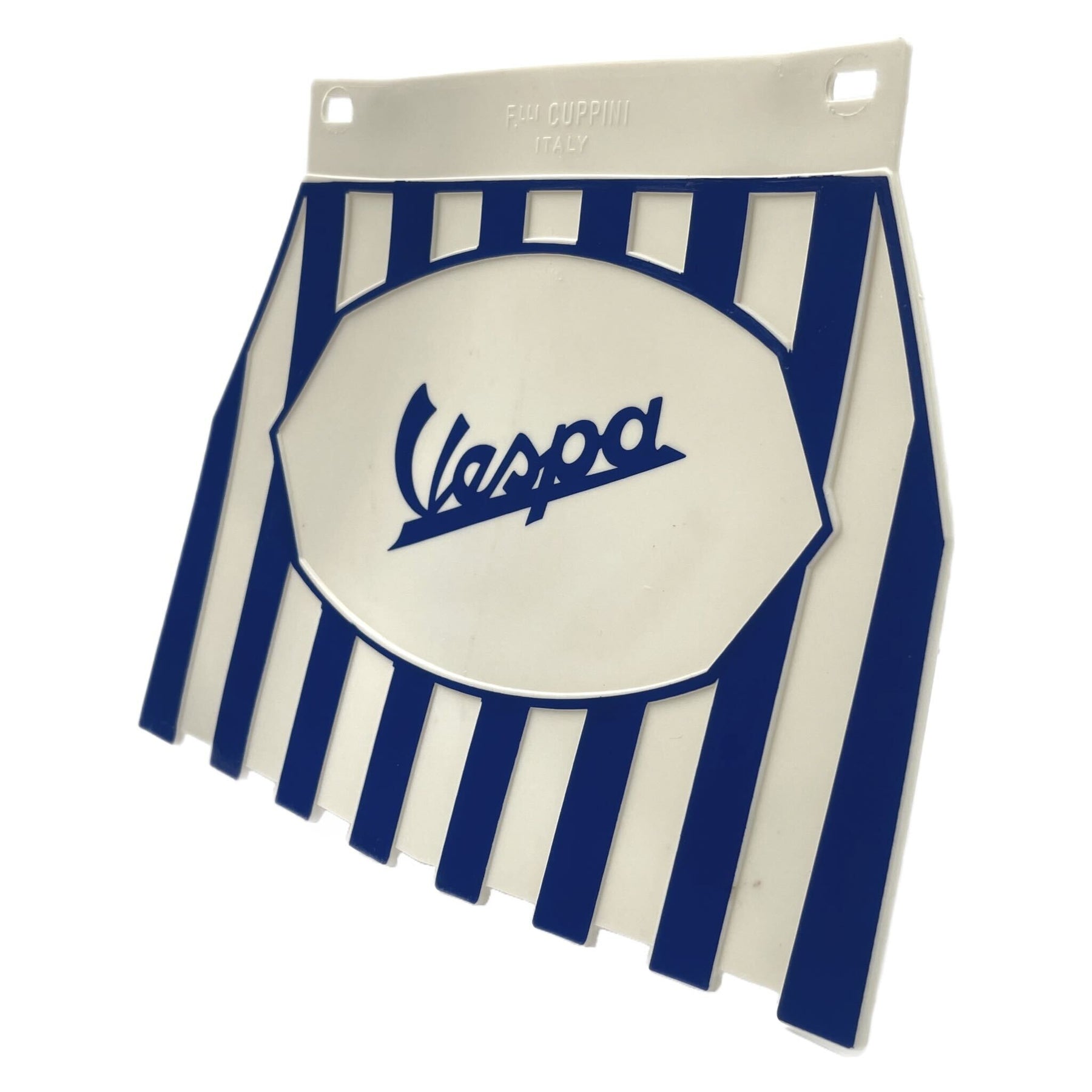 Vespa PX LML T5 Rally Europa Striped Mudflap With Vespa Logo Blue & White