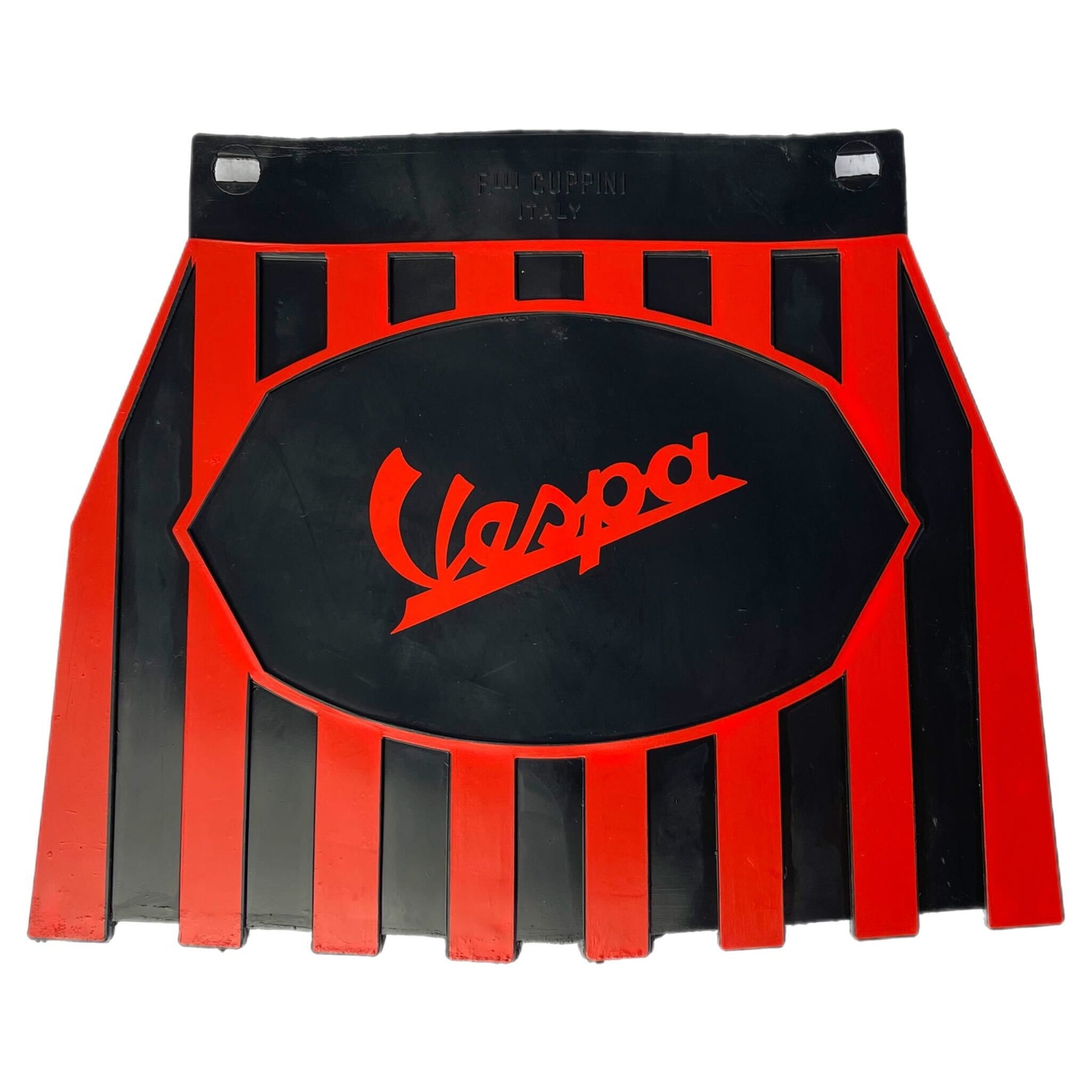 Vespa PX LML T5 Rally Europa Striped Mudflap With Vespa Logo Red & Black