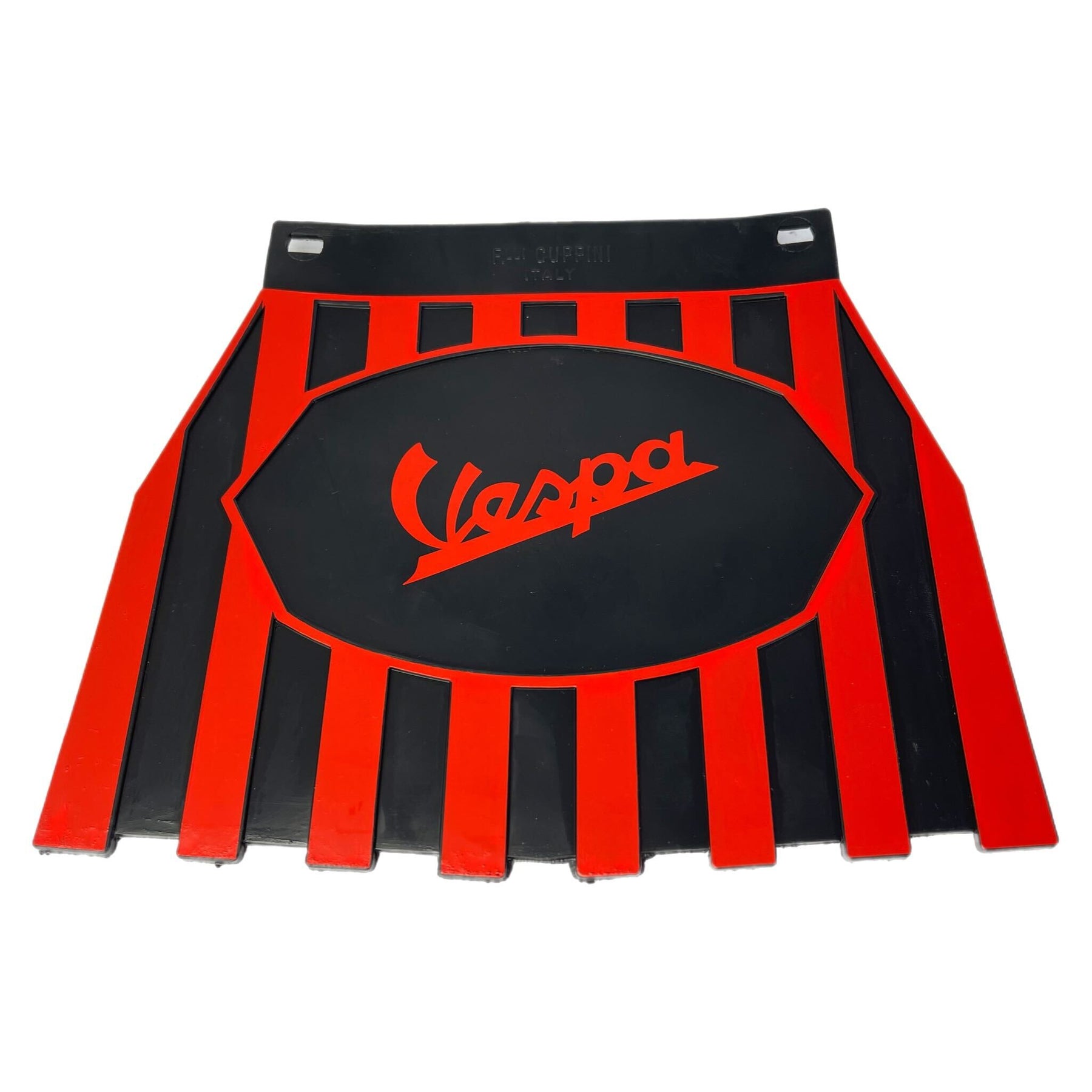 Vespa PX LML T5 Rally Europa Striped Mudflap With Vespa Logo Red & Black