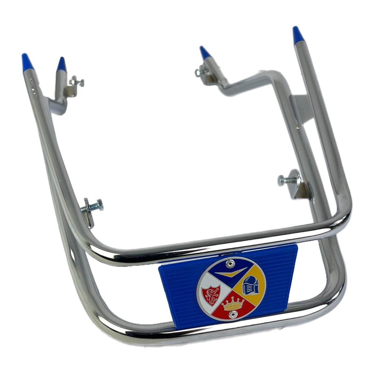 Vespa PX PE T5 Chrome Front Bumper Bar - Blue Trim