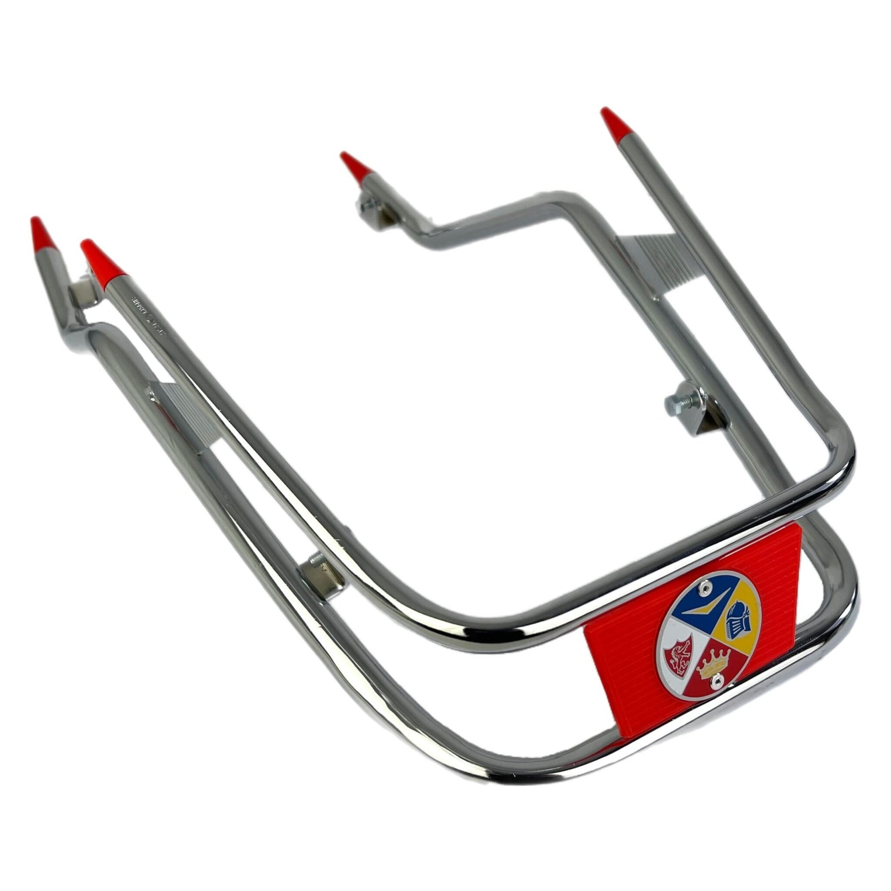 Vespa PX PE T5 Chrome Front Bumper Bar - Red Trim