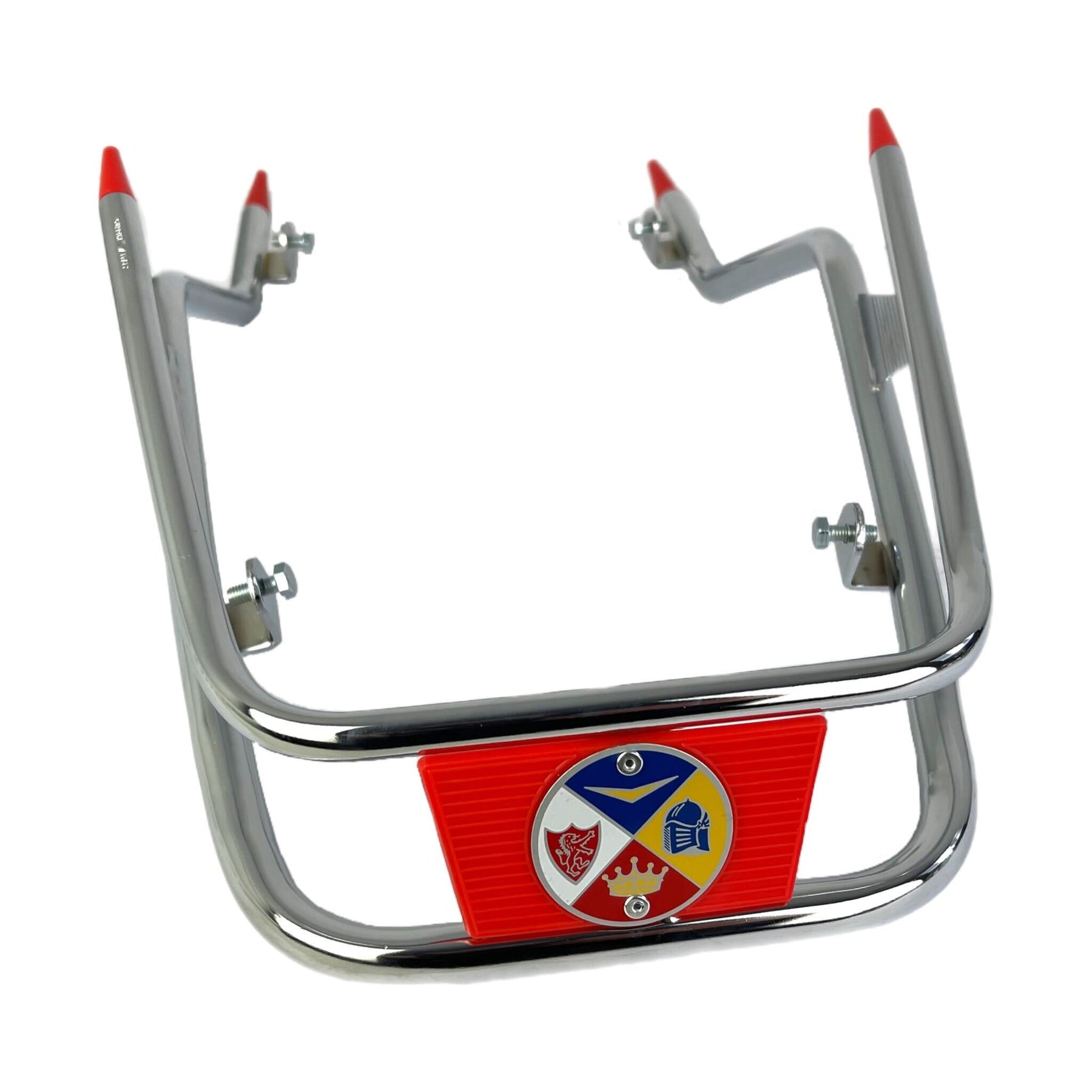 Vespa PX PE T5 Chrome Front Bumper Bar - Red Trim