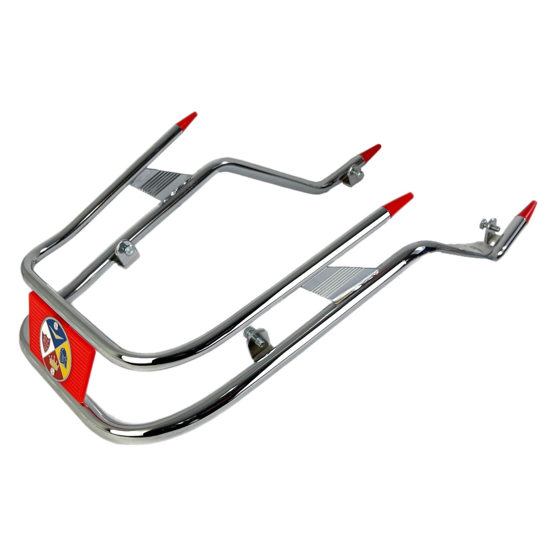 Vespa PX PE T5 Chrome Front Bumper Bar - Red Trim